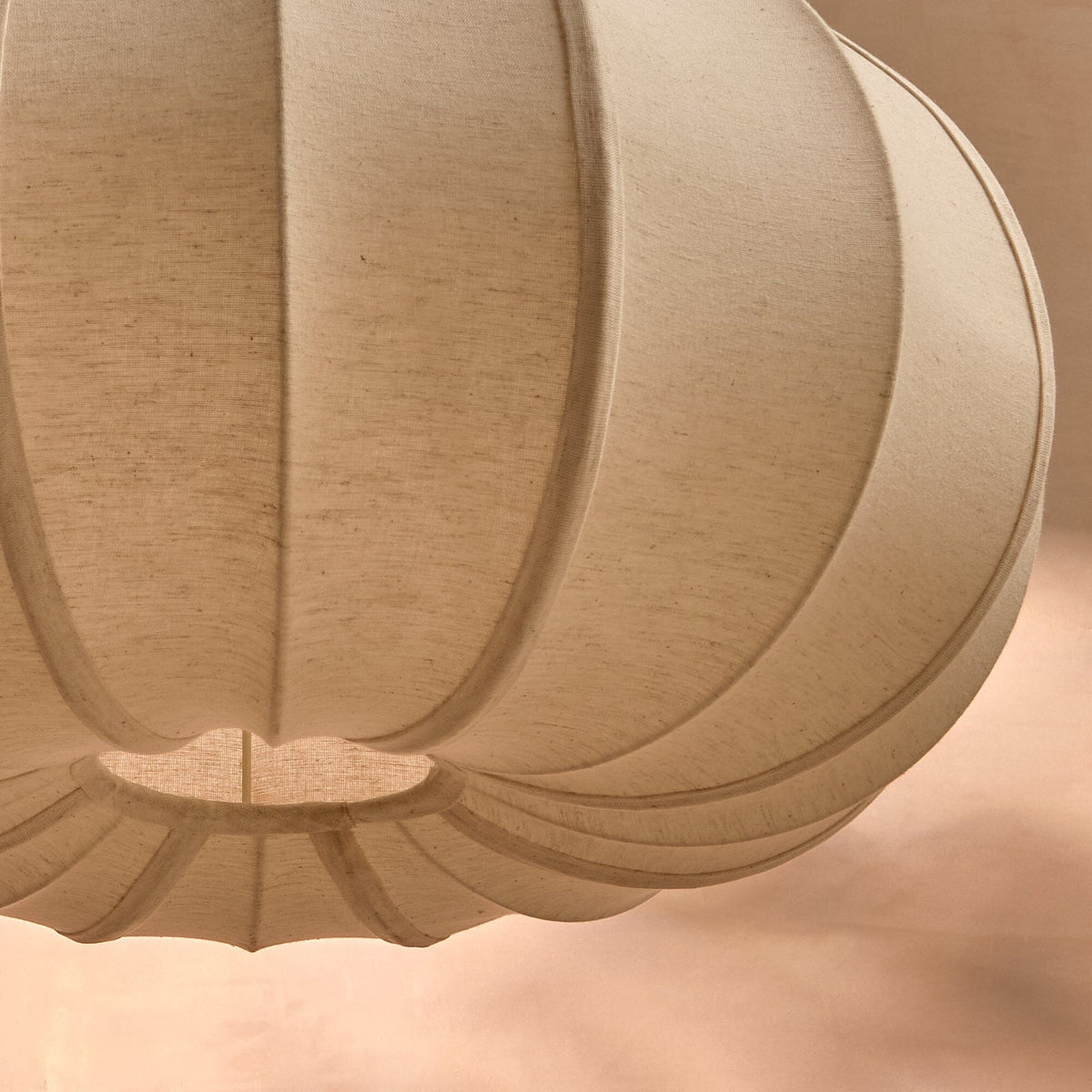 Lahsun 56cm Fabric Pendant Light - Natural - Laura James