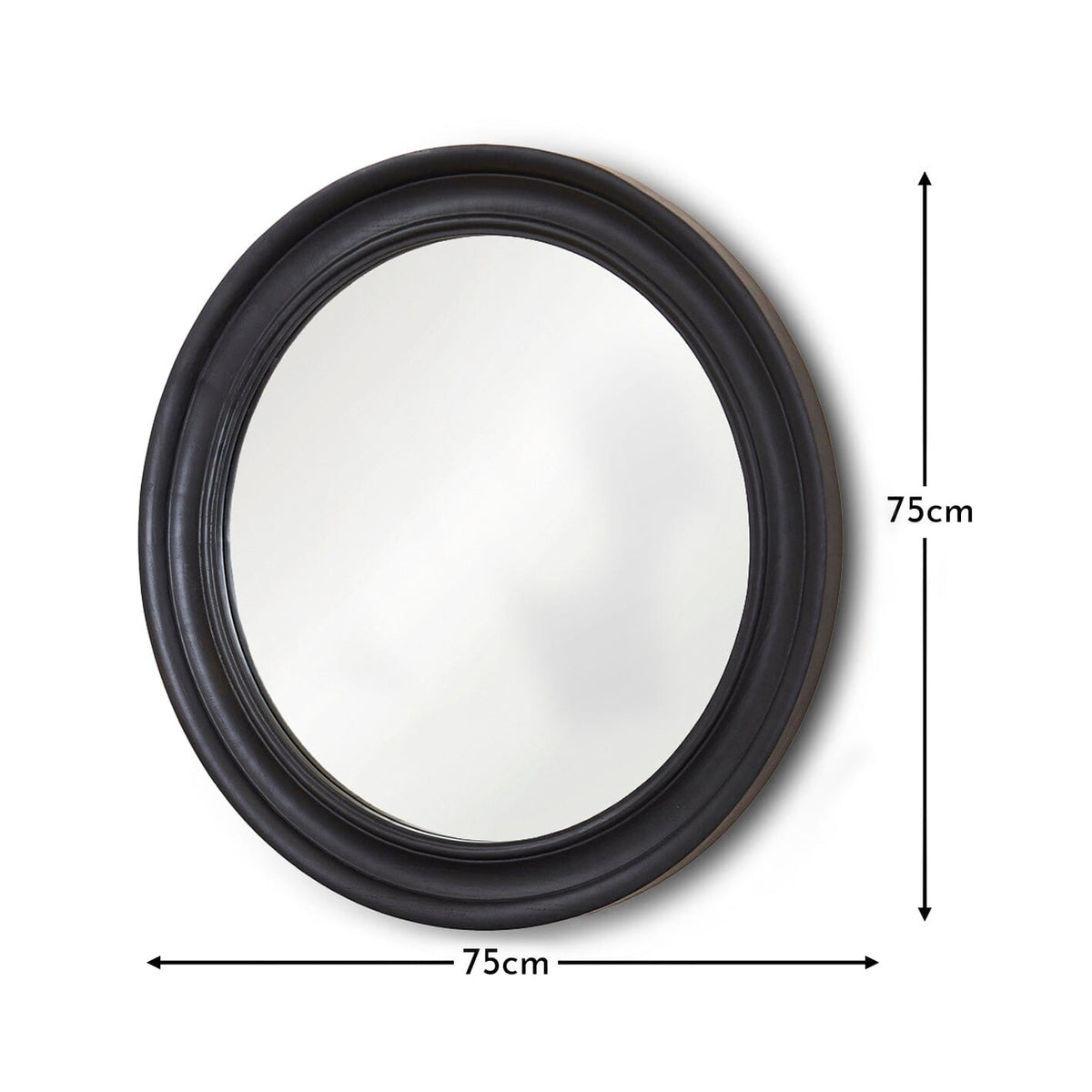 Langton 75cm Wooden Mirror - Black - Laura James