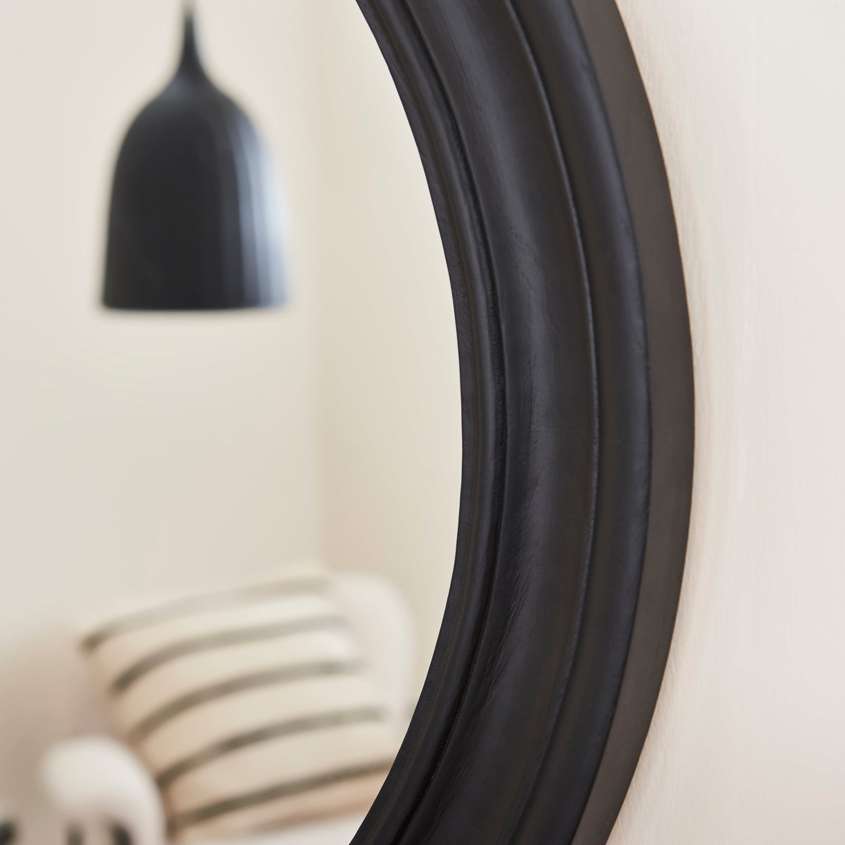 Langton 75cm Wooden Mirror - Black - Laura James