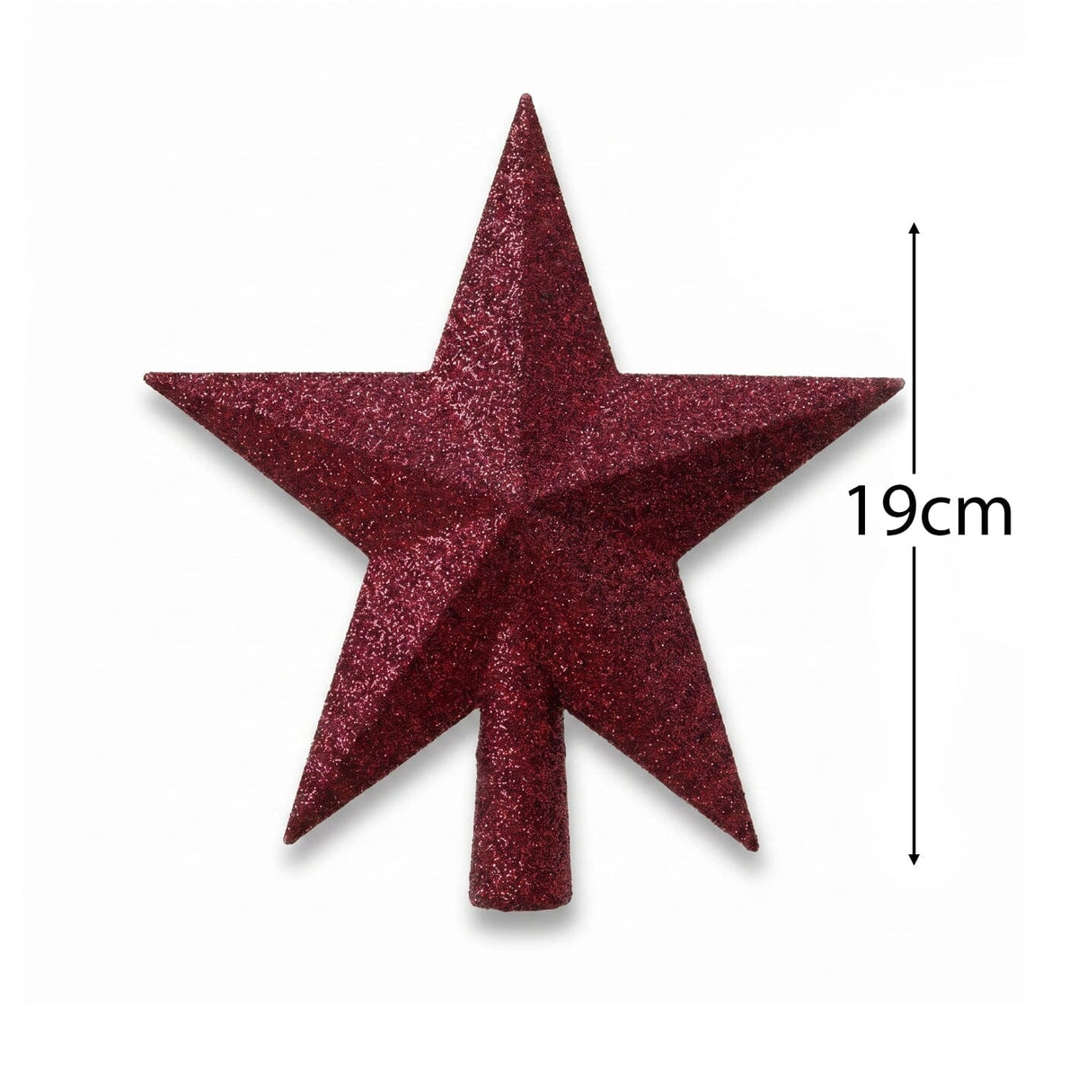 Lasele Shatterproof 19cm Star Tree Topper - Festive Pink Glitter - Laura James
