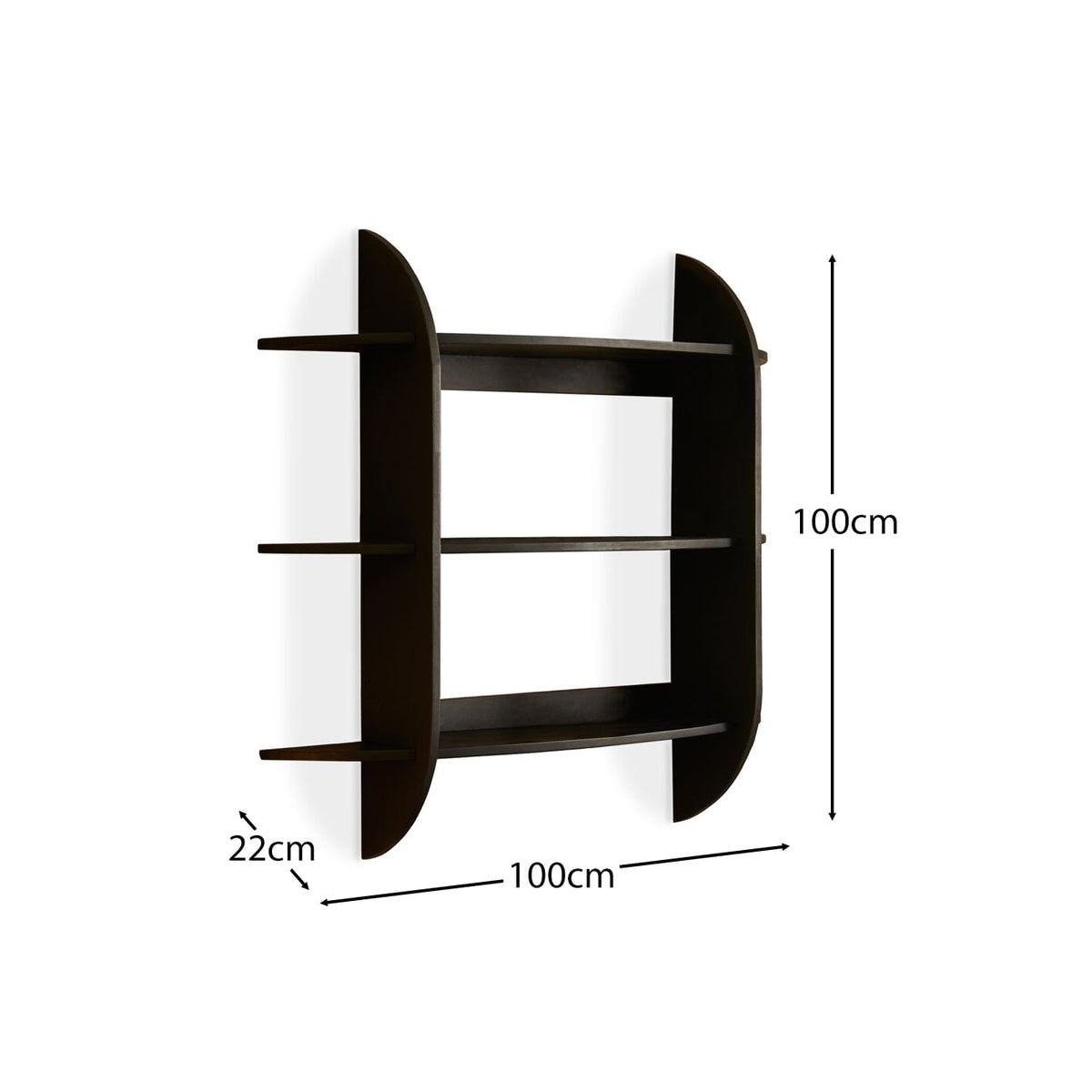 Layla Jet Black Acacia Shelving Unit - Laura James