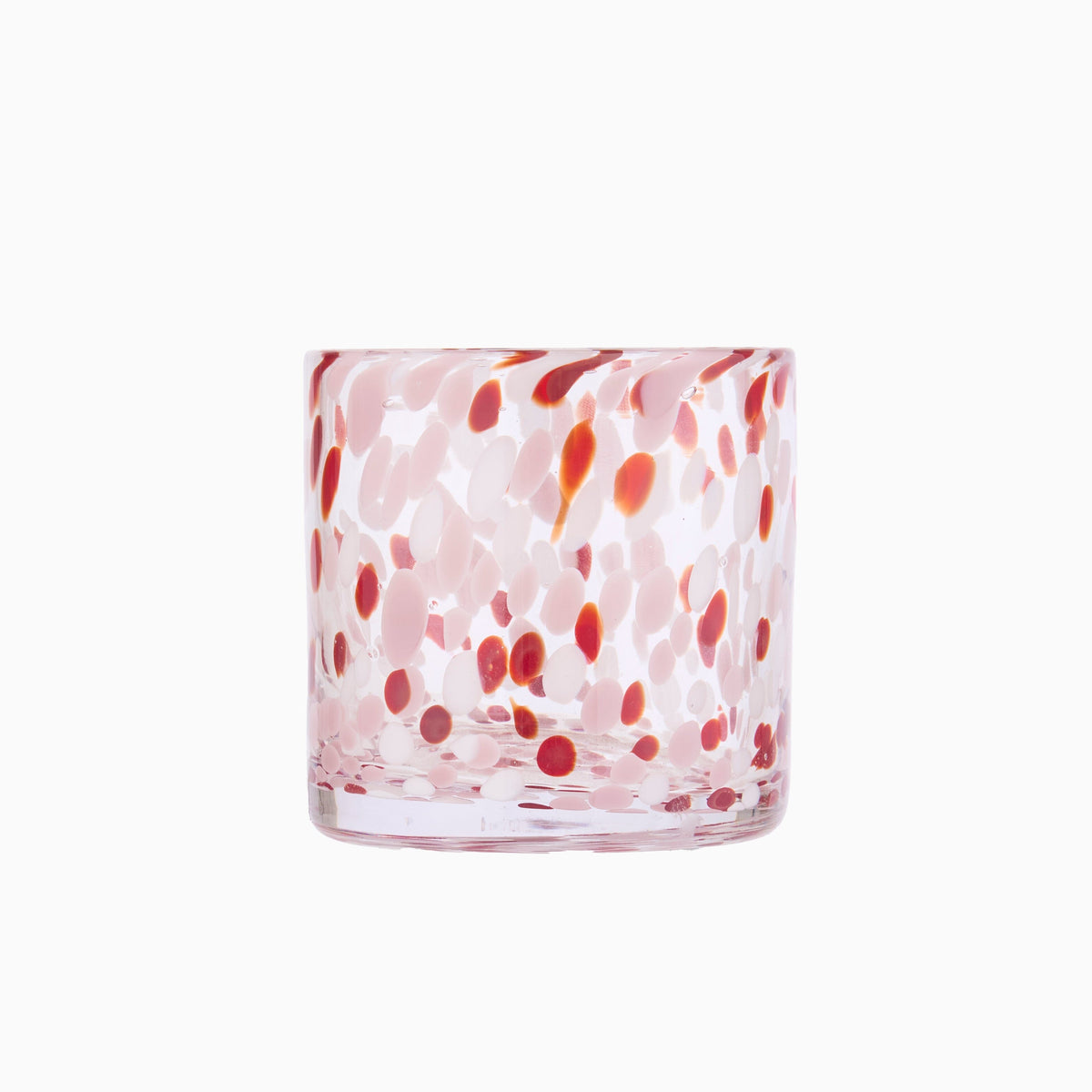 Lazio 10cm Glass Candle Holder - Paprika & Blush Pink Confetti - Laura James