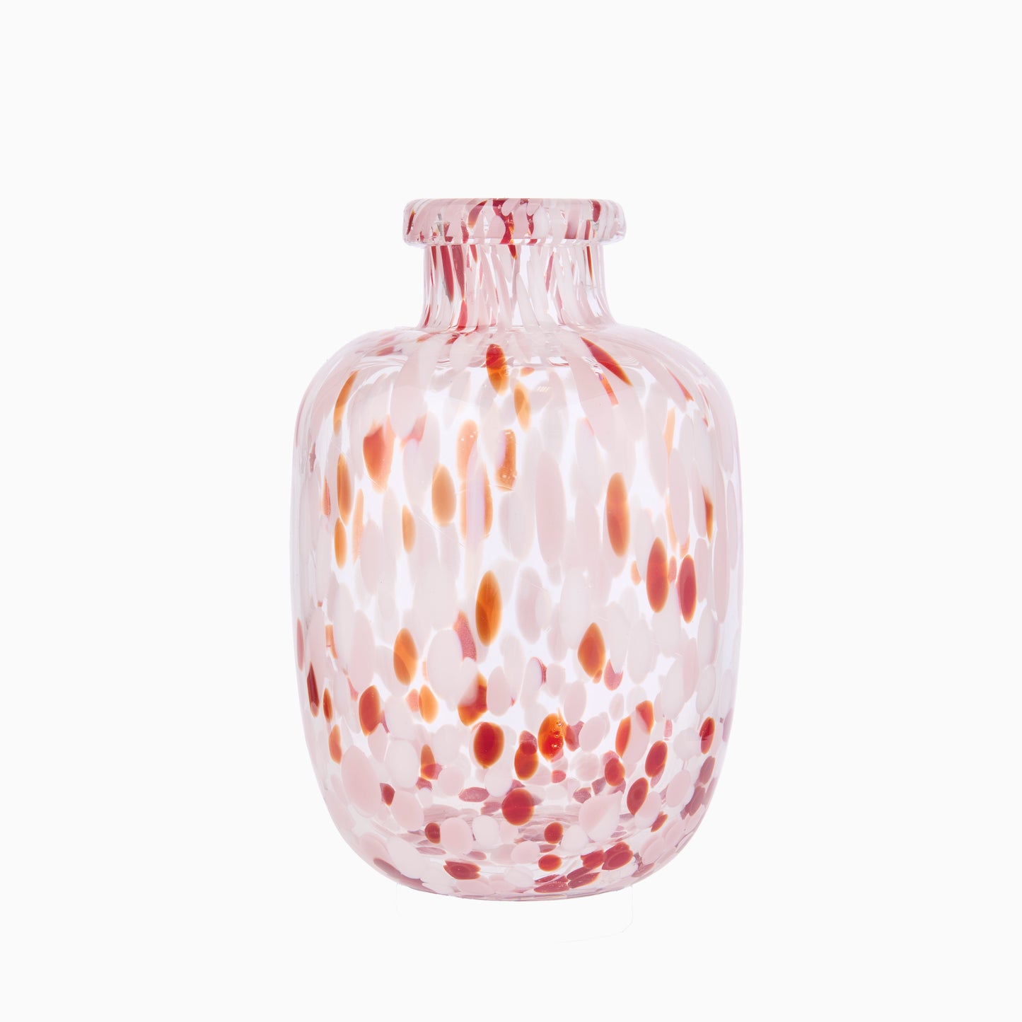 Lazio 20cm Glass Vase - Paprika & Blush Pink Confetti - Laura James