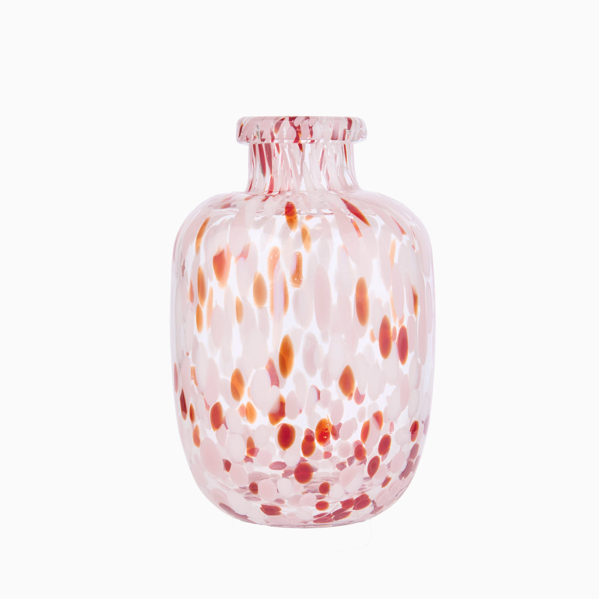 Lazio 20cm Glass Vase - Paprika & Blush Pink Confetti - Laura James