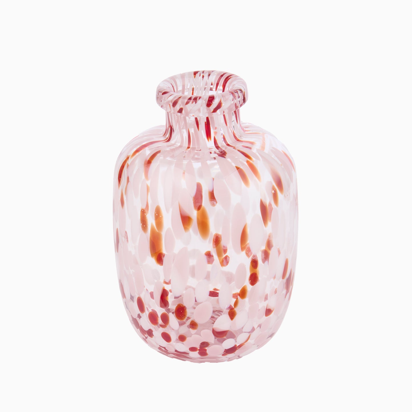 Lazio 20cm Glass Vase - Paprika & Blush Pink Confetti - Laura James