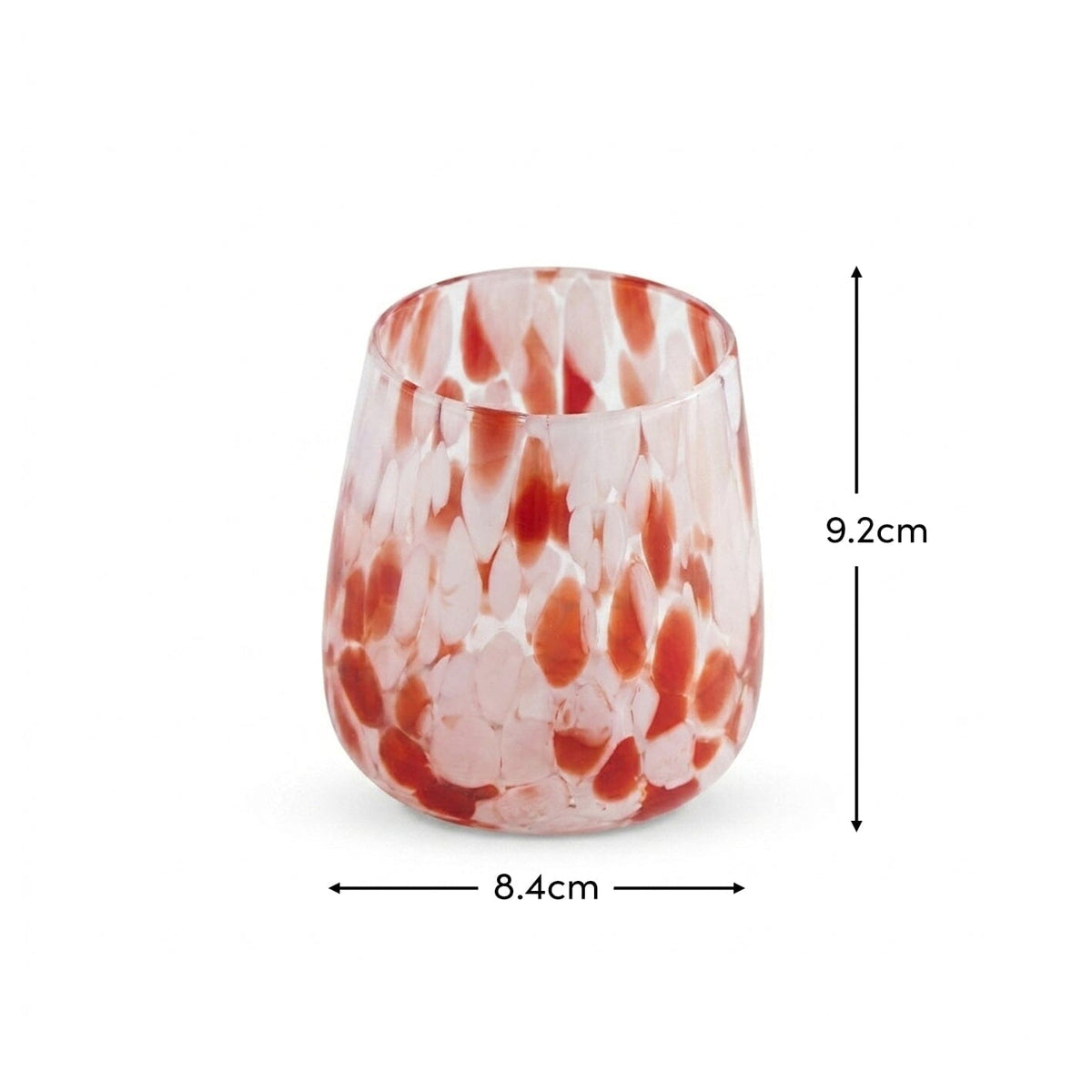 Lazio 9cm Glass Tumbler - Set of 6 - Blush Pink Confetti - Laura James