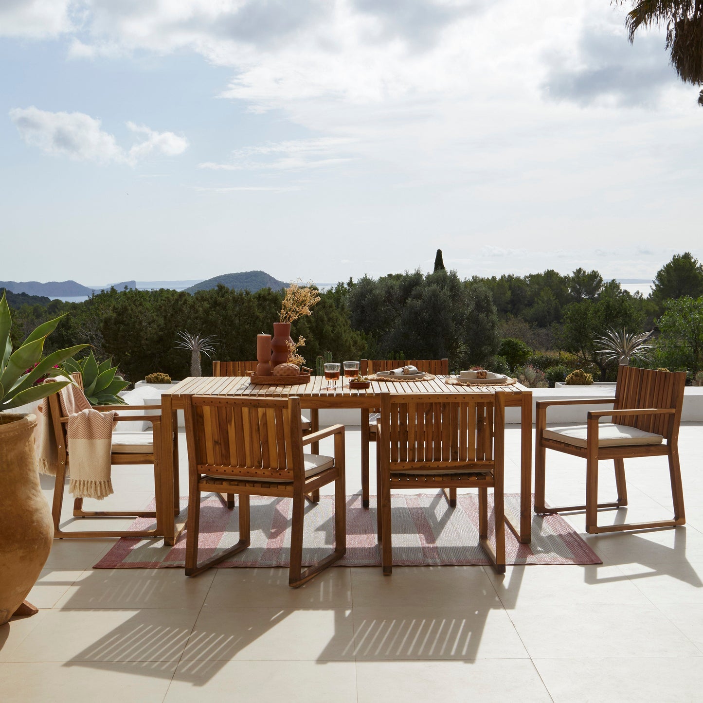 Lennox 8 Seater Wooden Outdoor Dining Set with Cushions - Laura James