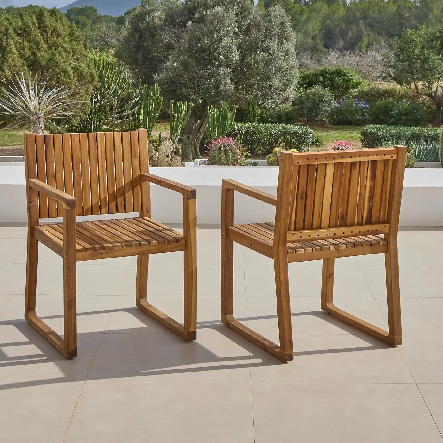 Lennox Outdoor Wooden Chairs - Laura James