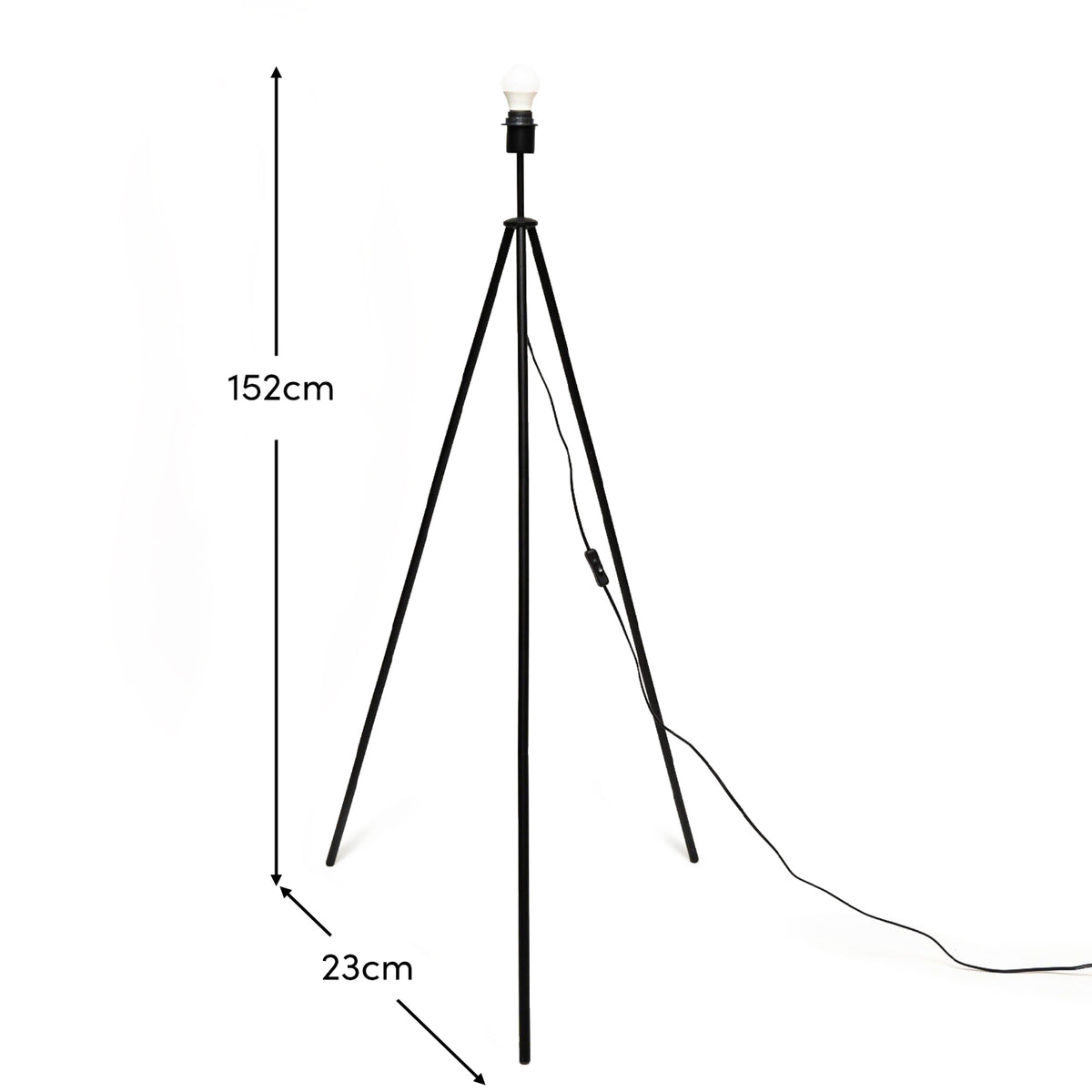 Litton 130cm Metal Floor Lamp - Black
