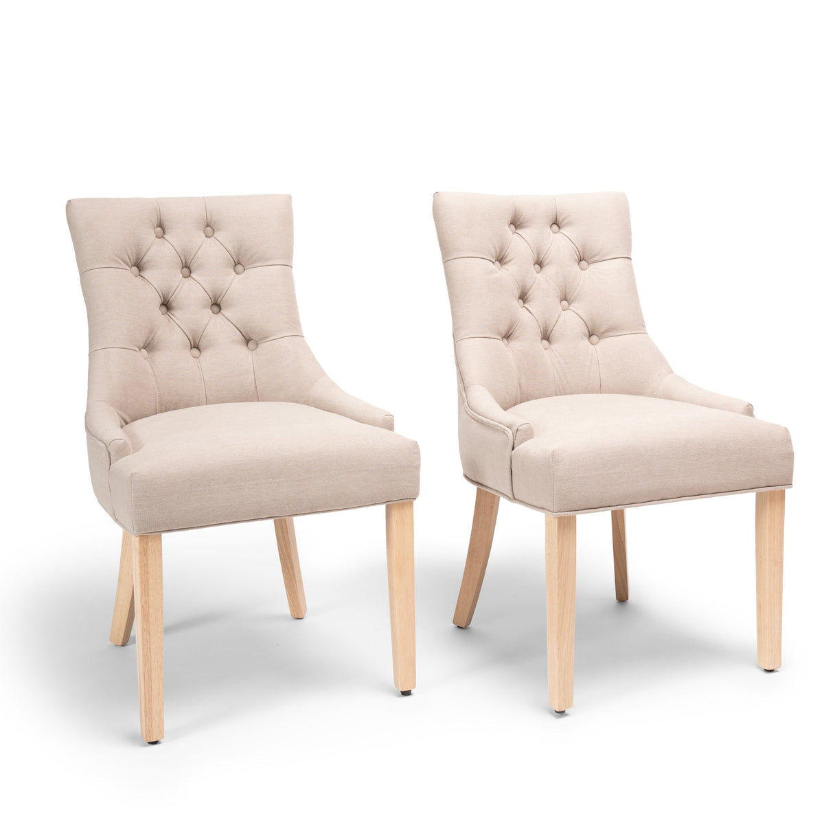 Louis Sand Dining Chairs - Set of 2 - Whitewash Legs