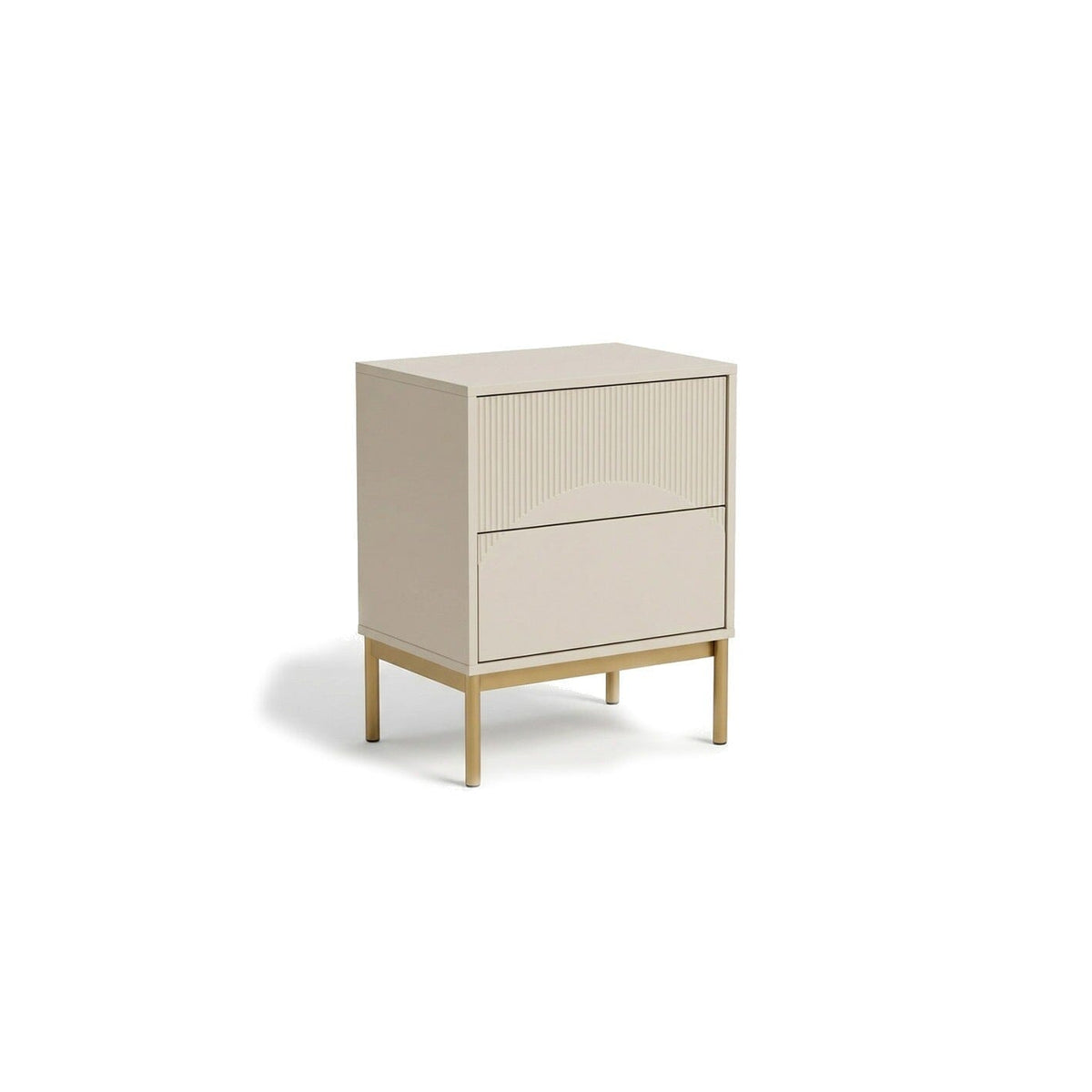 Luella 50cm 2 Drawer Bedside Table - Taupe - Laura James