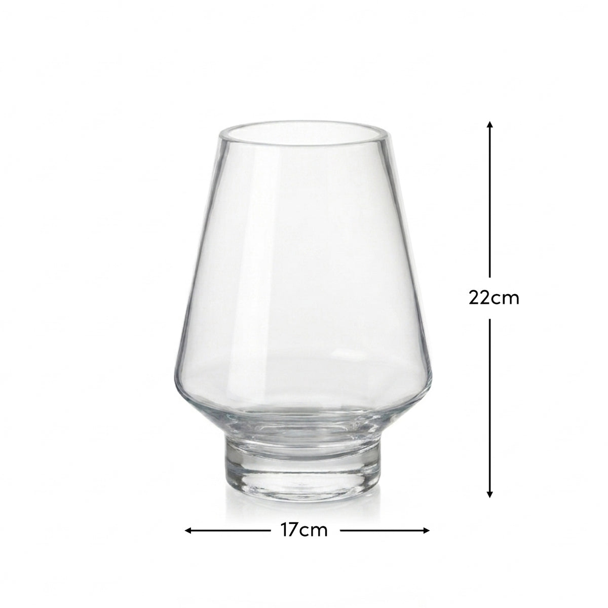 Lugano 22cm Glass Hurricane Vase - Clear - Laura James