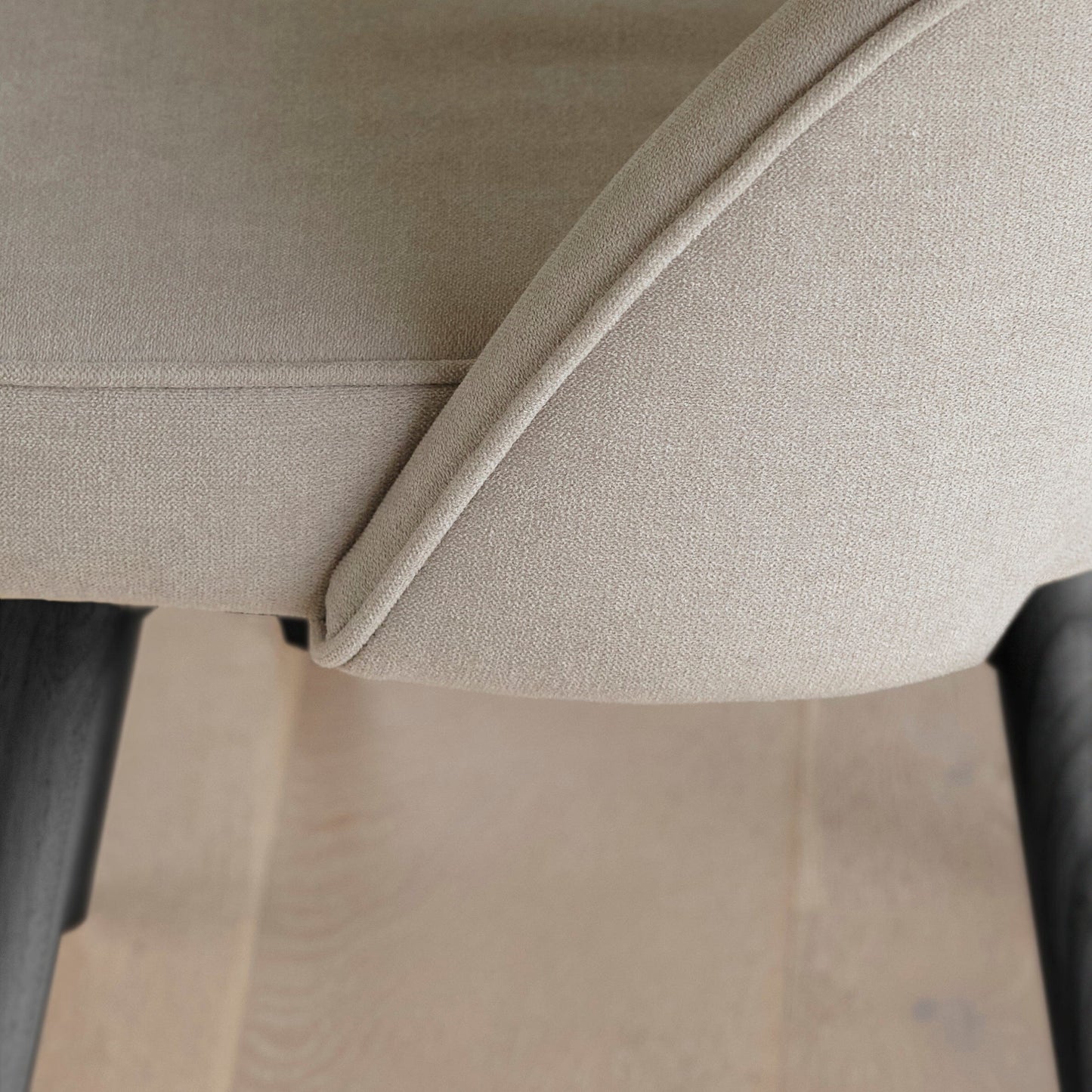 Marilyn Soft Beige Dining Chairs - Set of 2 - Black Oak Legs - Laura James