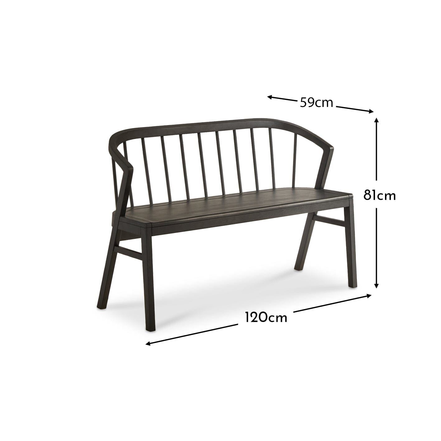 Mabel 3 Seater Bench - Black Oak - Laura James