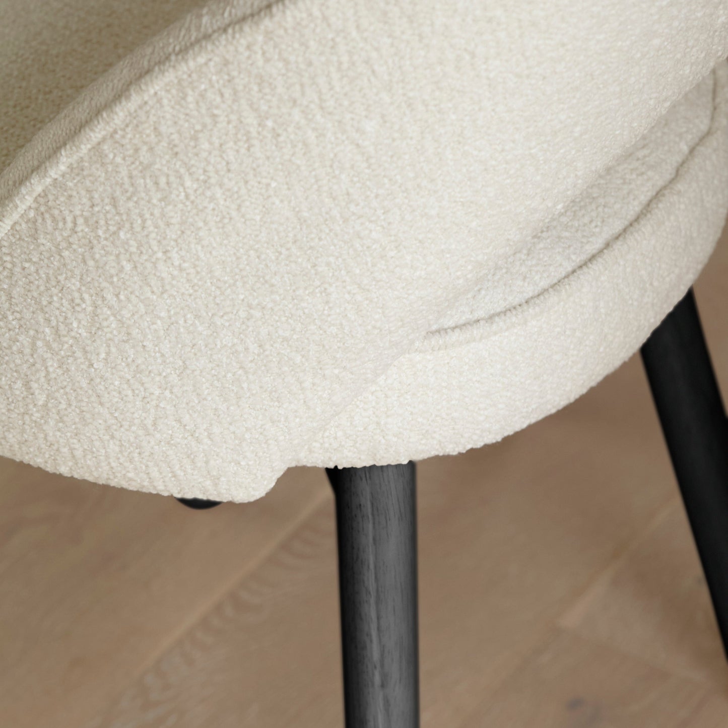 Marilyn Boucle Dining Chairs - Set of 2 - Black Oak Legs - Laura James