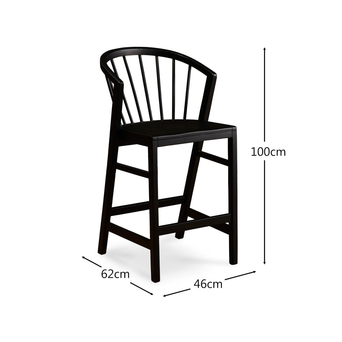 Mabel Bar Stools - Set Of 2 - Black Oak - Laura James