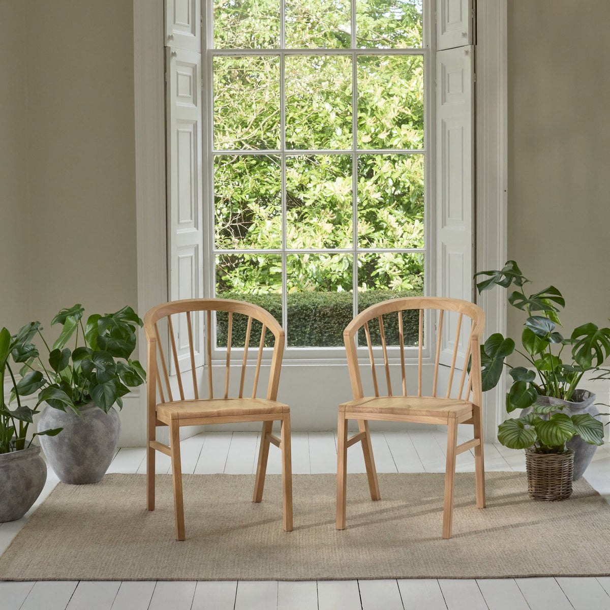 Mabel Whitewash Oak Dining Chairs - Set of 2 - Laura James