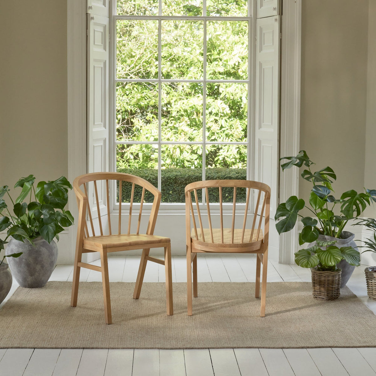 Mabel Whitewash Oak Dining Chairs - Set of 2 - Laura James