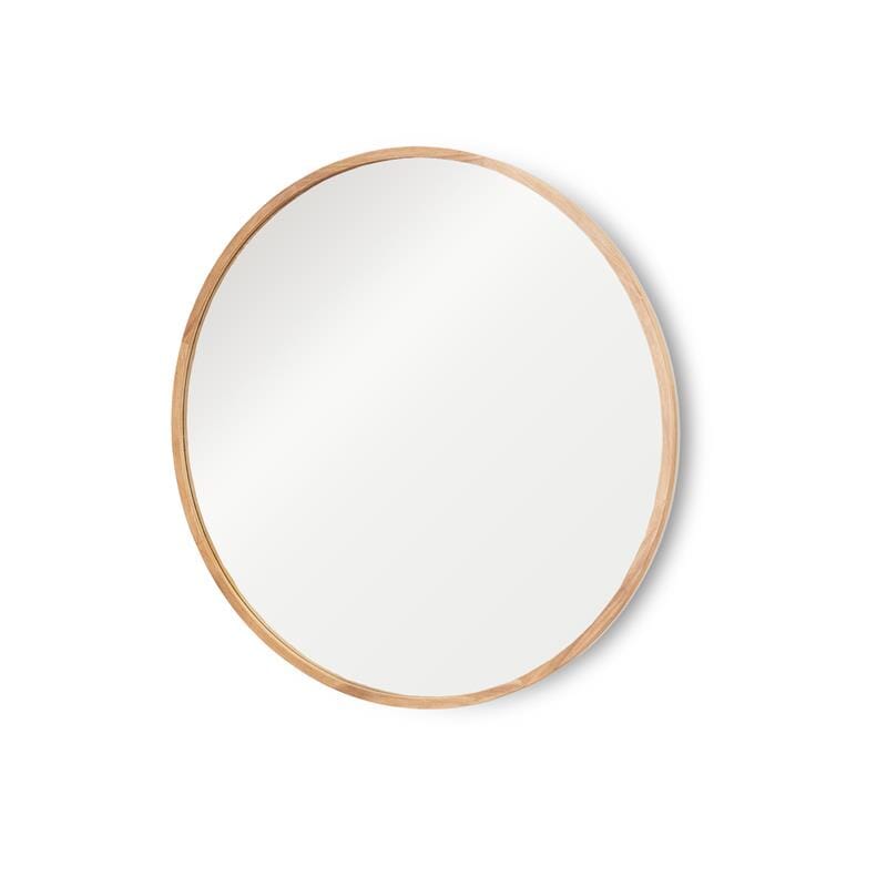 Marbury 100cm Round Wooden Mirror - Natural - Laura James