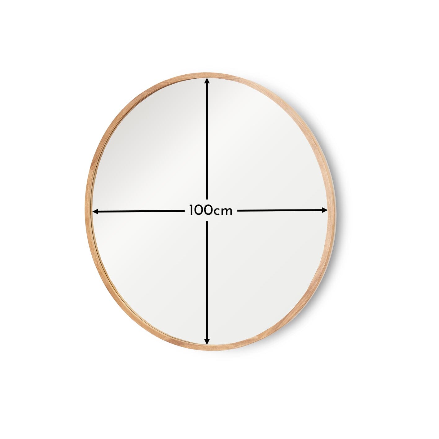 Marbury 100cm Round Wooden Mirror - Natural - Laura James