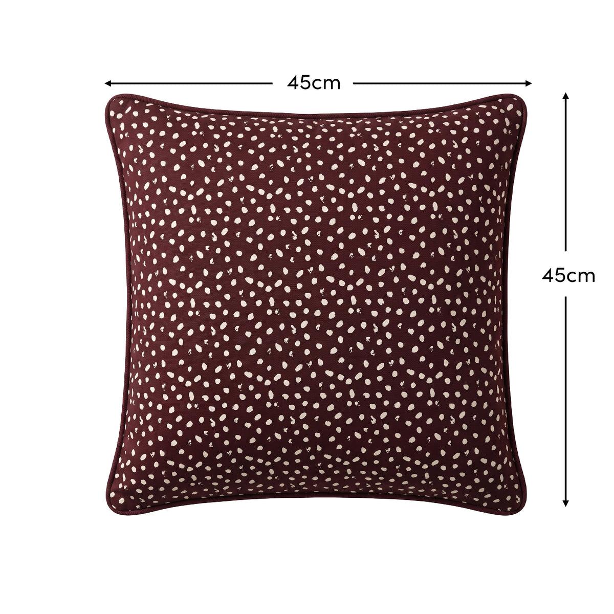 Margot 45x45cm Cushion Cover - Burgundy Red Spot