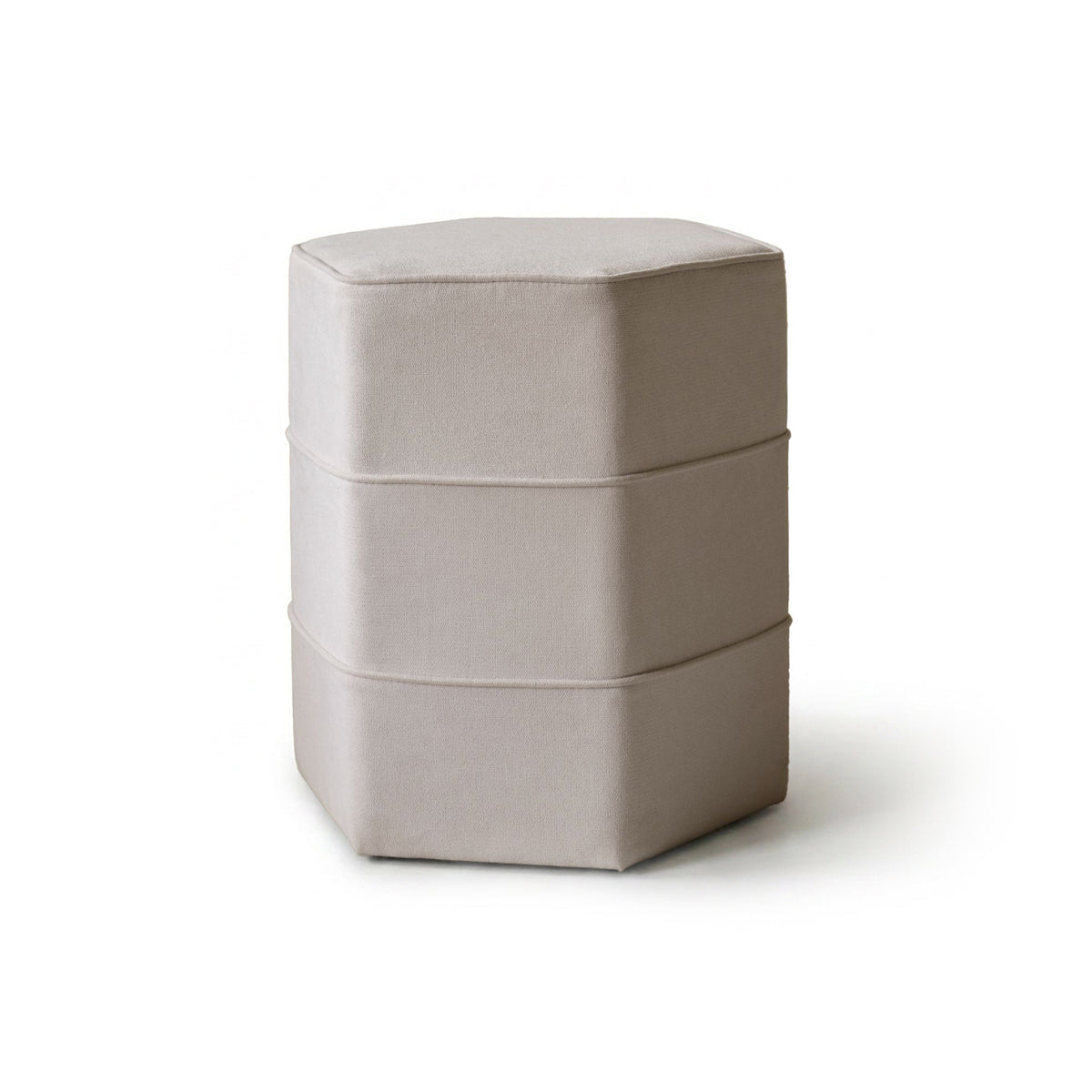 Margot 46cm Hexagon Footstool - Ivory - Laura James