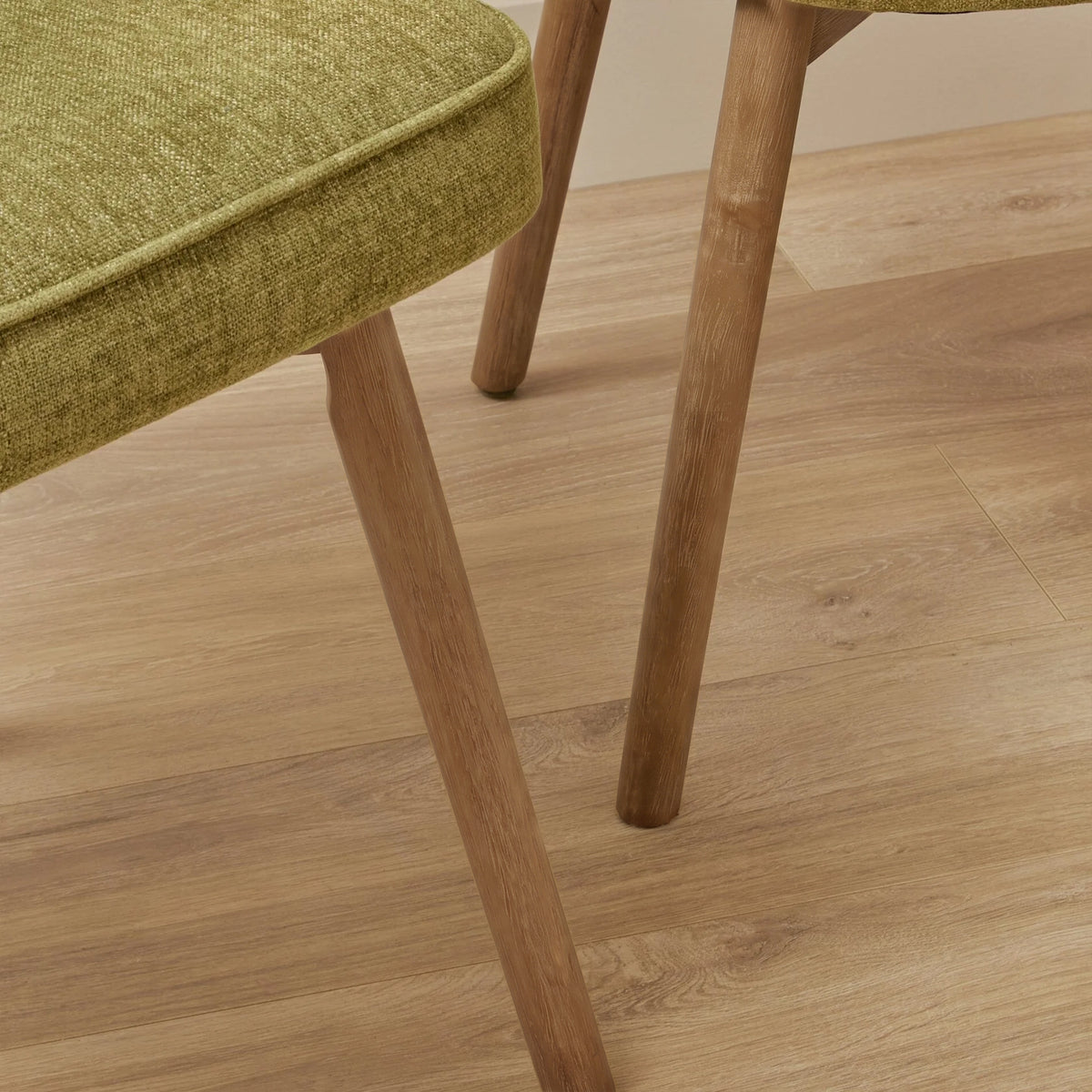 Marilyn Moss Green Dining Chair - Set of 2 - Almond Brown Legs - Laura James