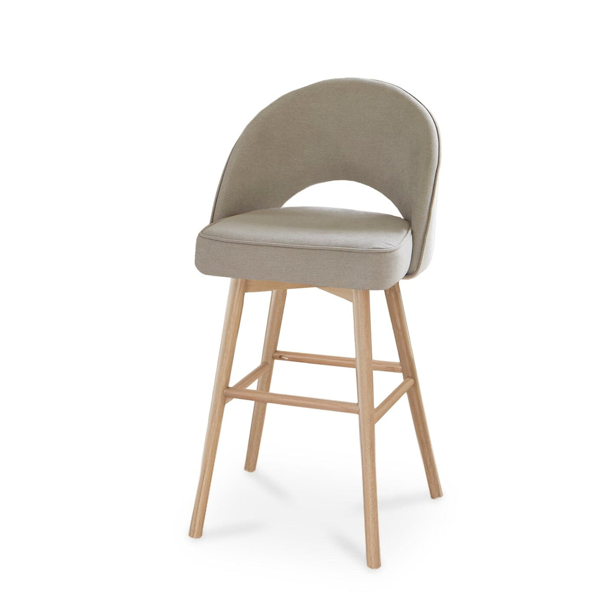 Marilyn Soft Beige Barstool with Whitewash Legs - Laura James