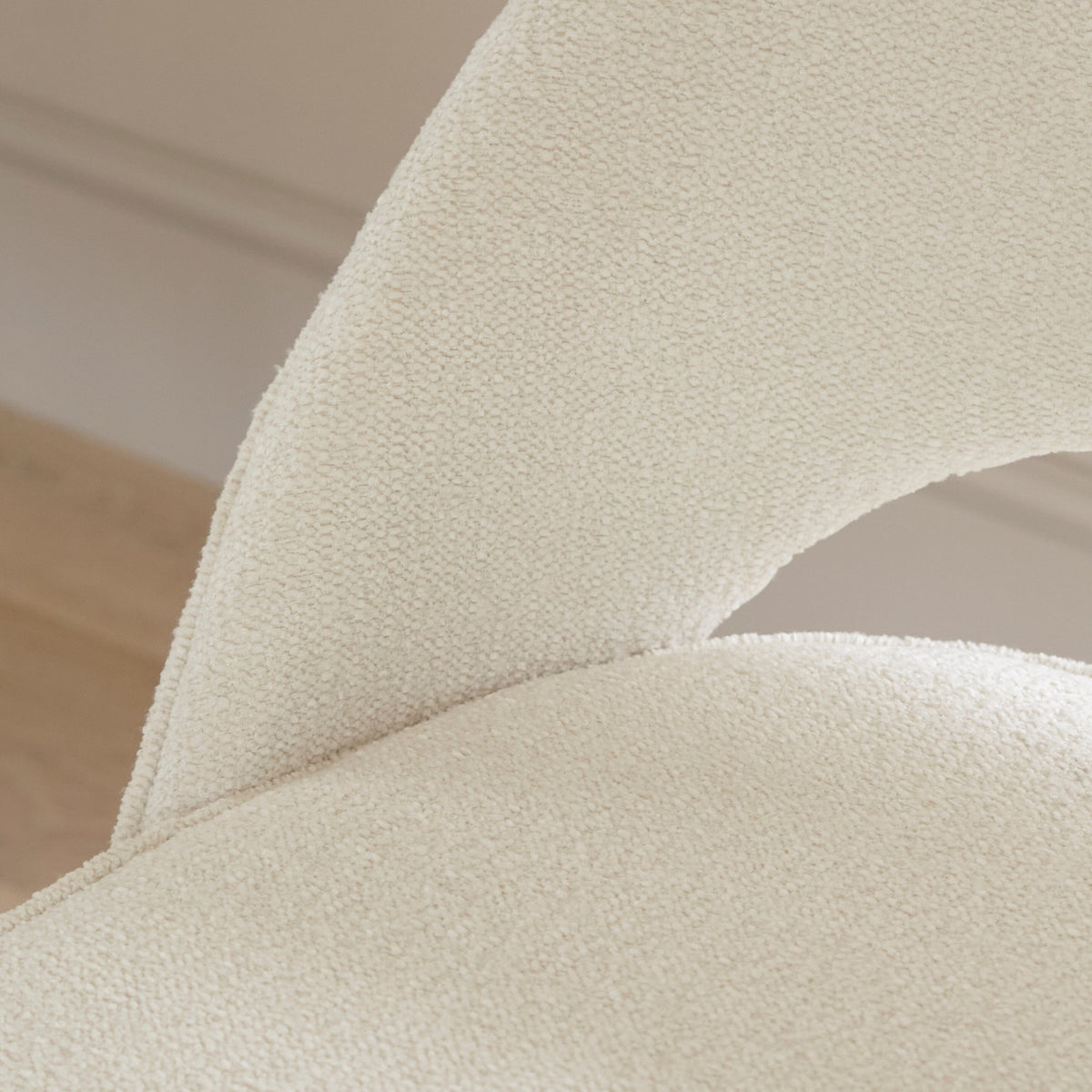 Marilyn Boucle Dining Chairs - Set of 2 - Whitewash Oak Legs - Laura James
