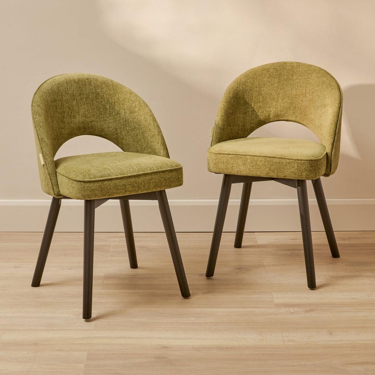 Marilyn Green Dining Chair - Set of 2 - Black Legs - Laura James