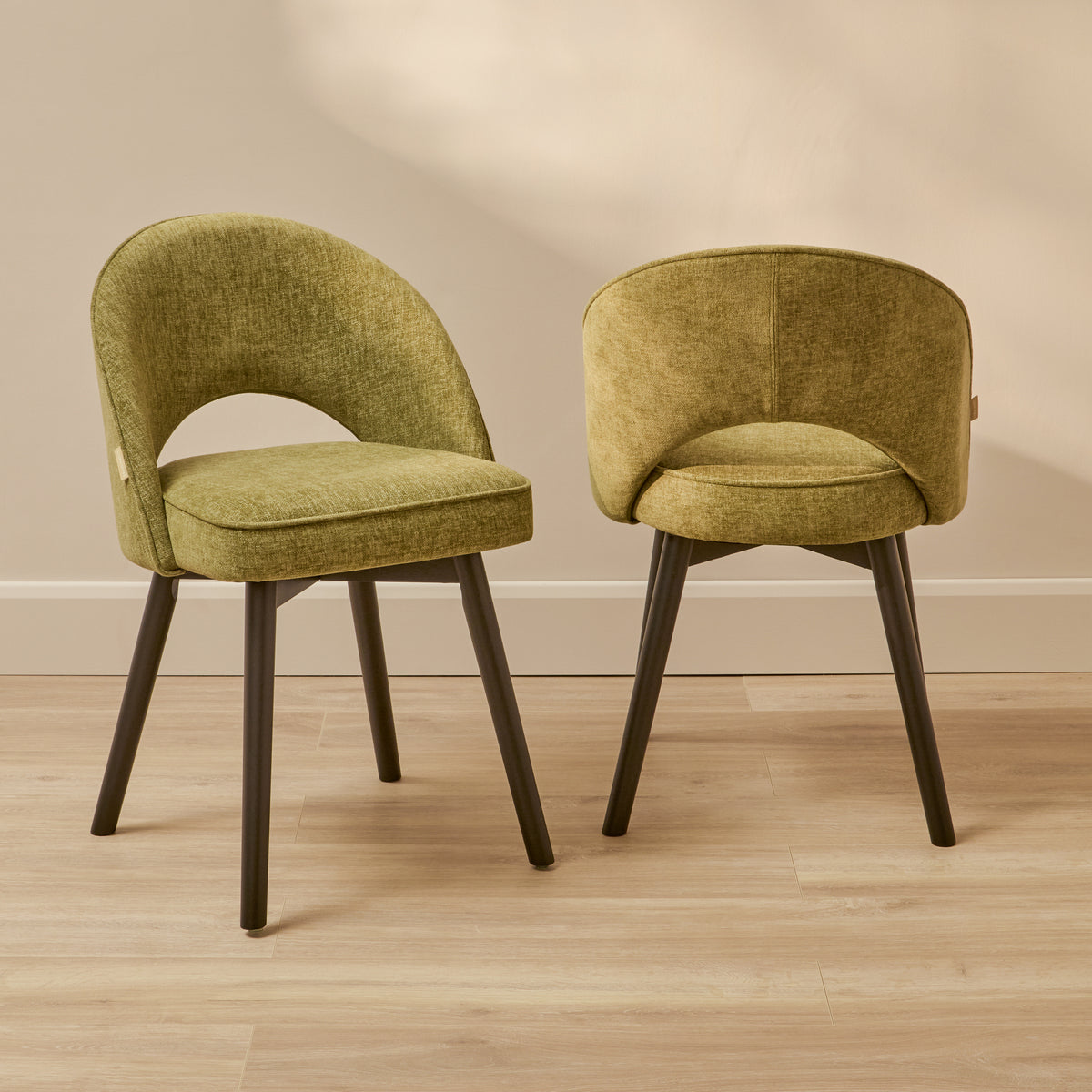 Marilyn Green Dining Chair - Set of 2 - Black Legs - Laura James