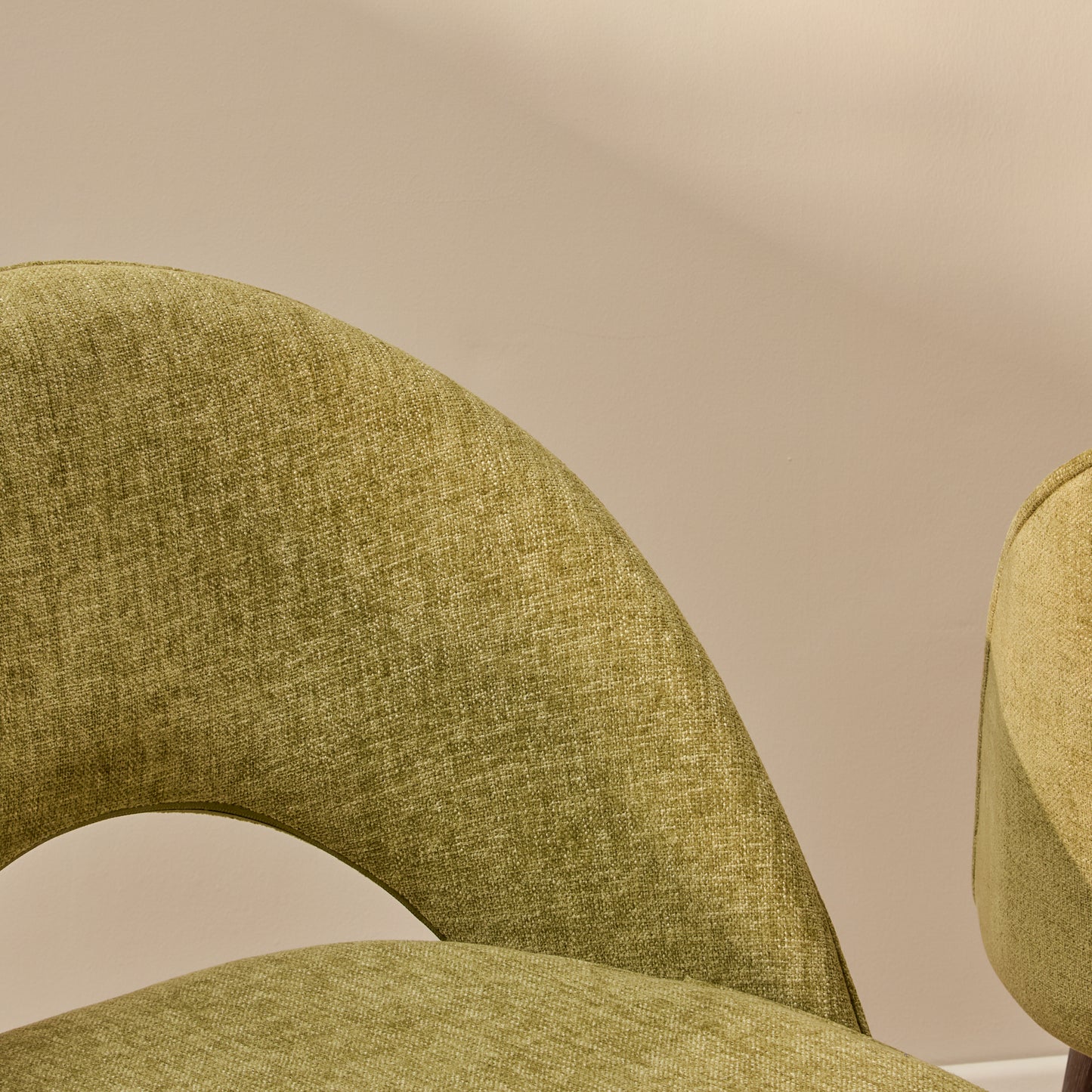 Marilyn Moss Green Dining Chair - Set of 2 - Coffee Brown Mango Wood Legs - Laura James