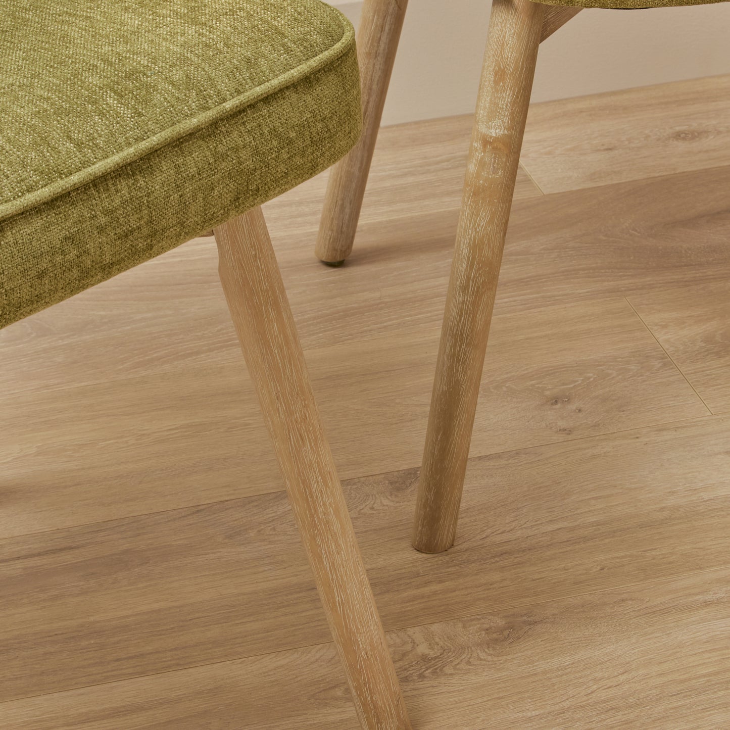 Marilyn Green Dining Chair - Set of 2 - Whitewash Legs - Laura James