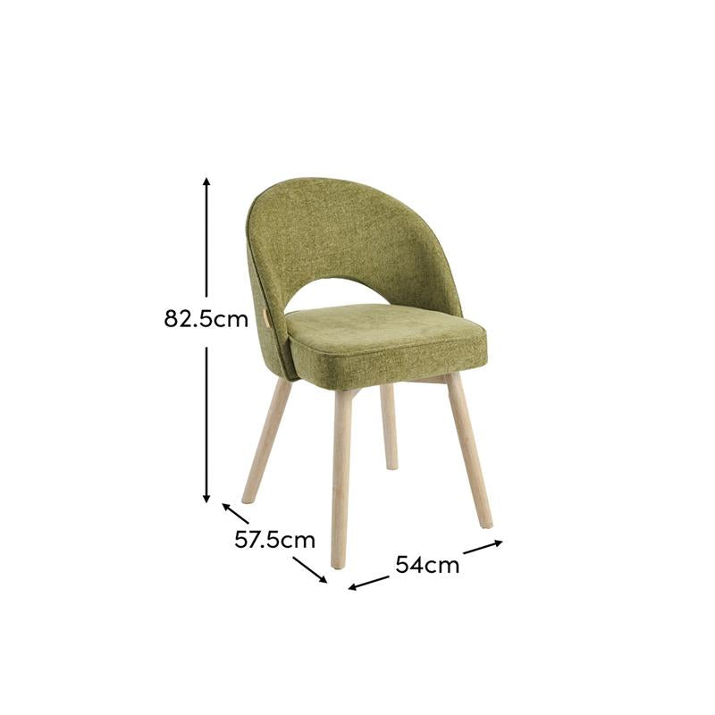 Marilyn Green Dining Chair - Set of 2 - Whitewash Legs - Laura James