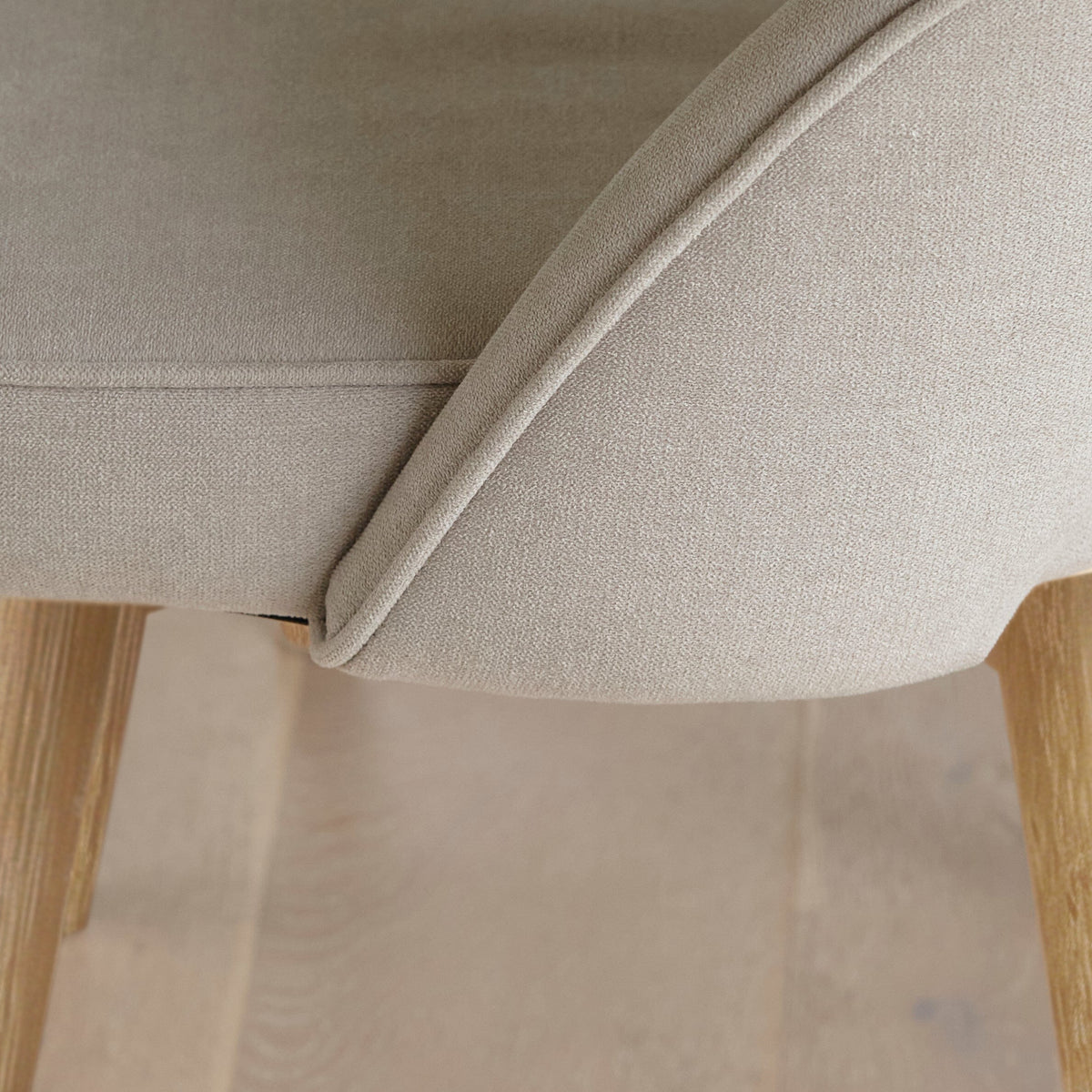 Marilyn Soft Beige Dining Chairs - Set of 2 - Chalked Mango Wood Legs