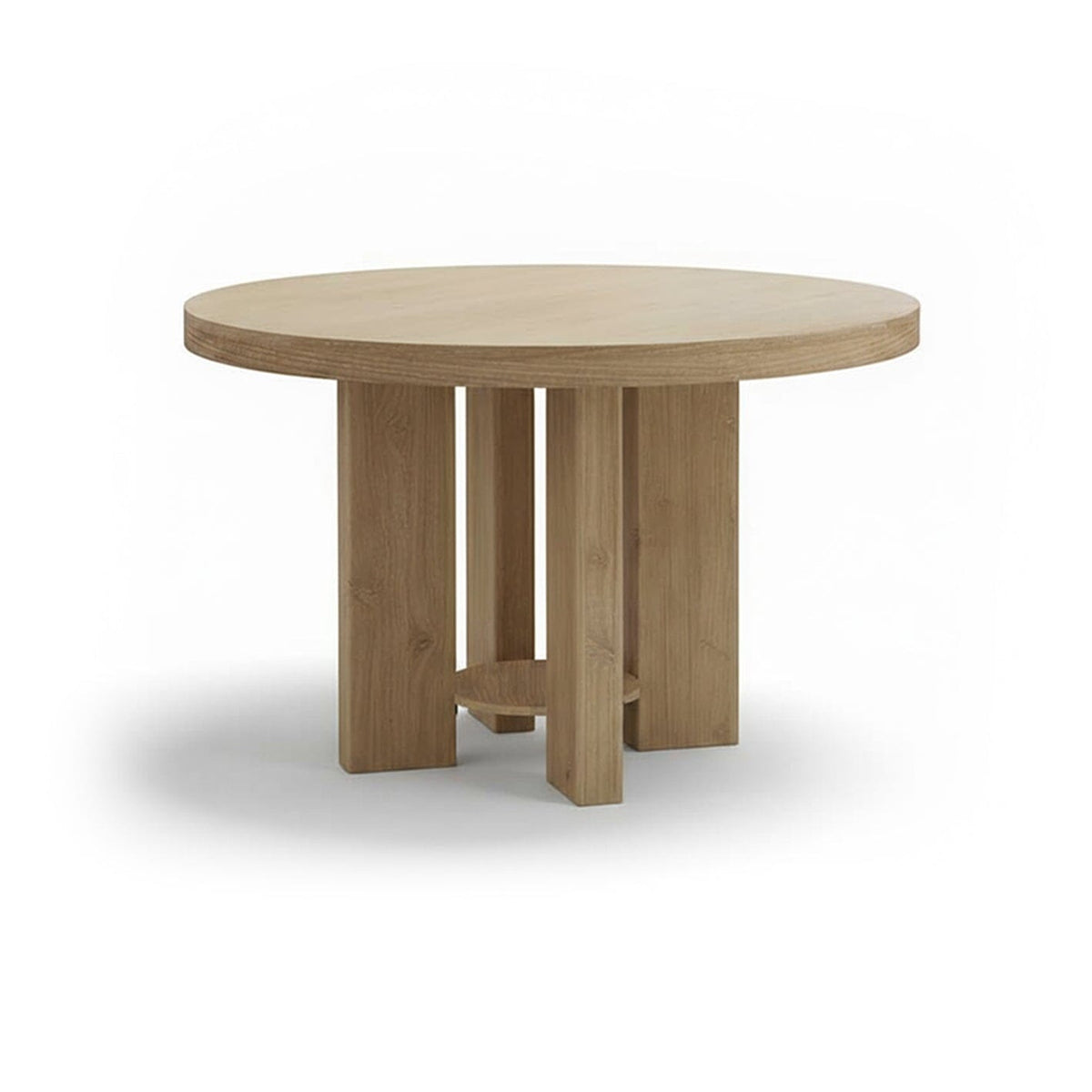 Marlon Whitewash Oak Round Dining Table - Laura James