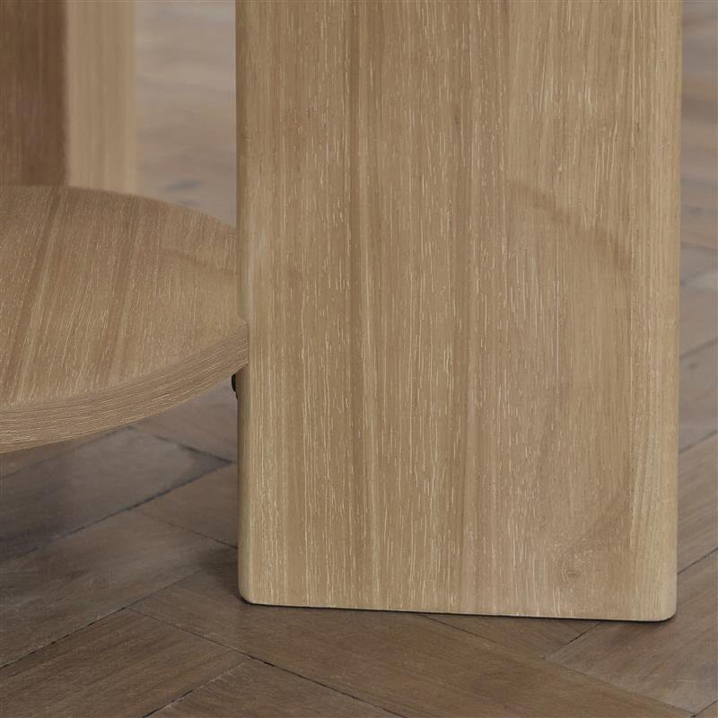 Marlon Whitewash Oak Round Dining Table - Laura James