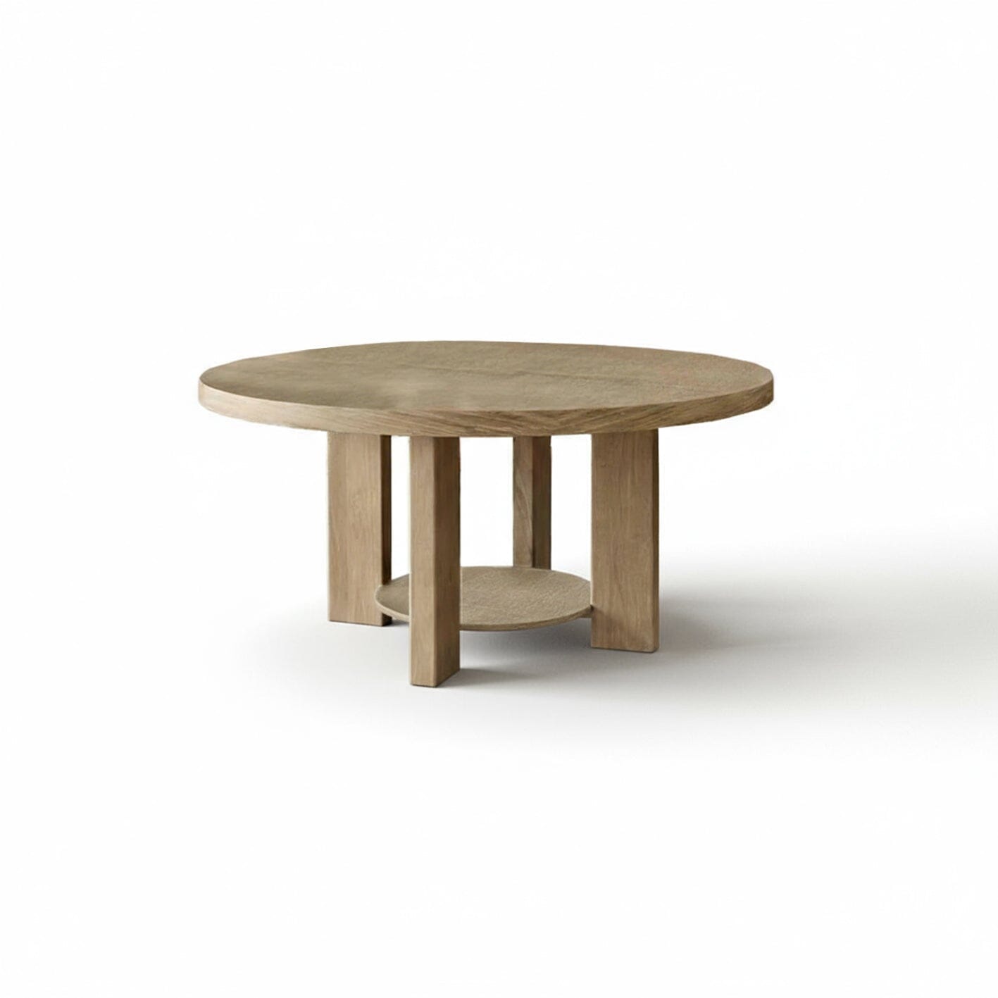 Marlon Whitewash Oak Round Dining Table - Large - Laura James