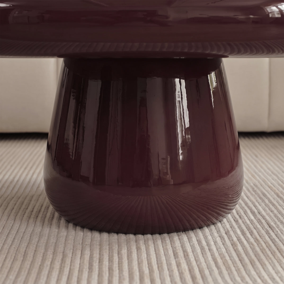 Merle 60cm Round Burgundy Red Enamel Coffee Table