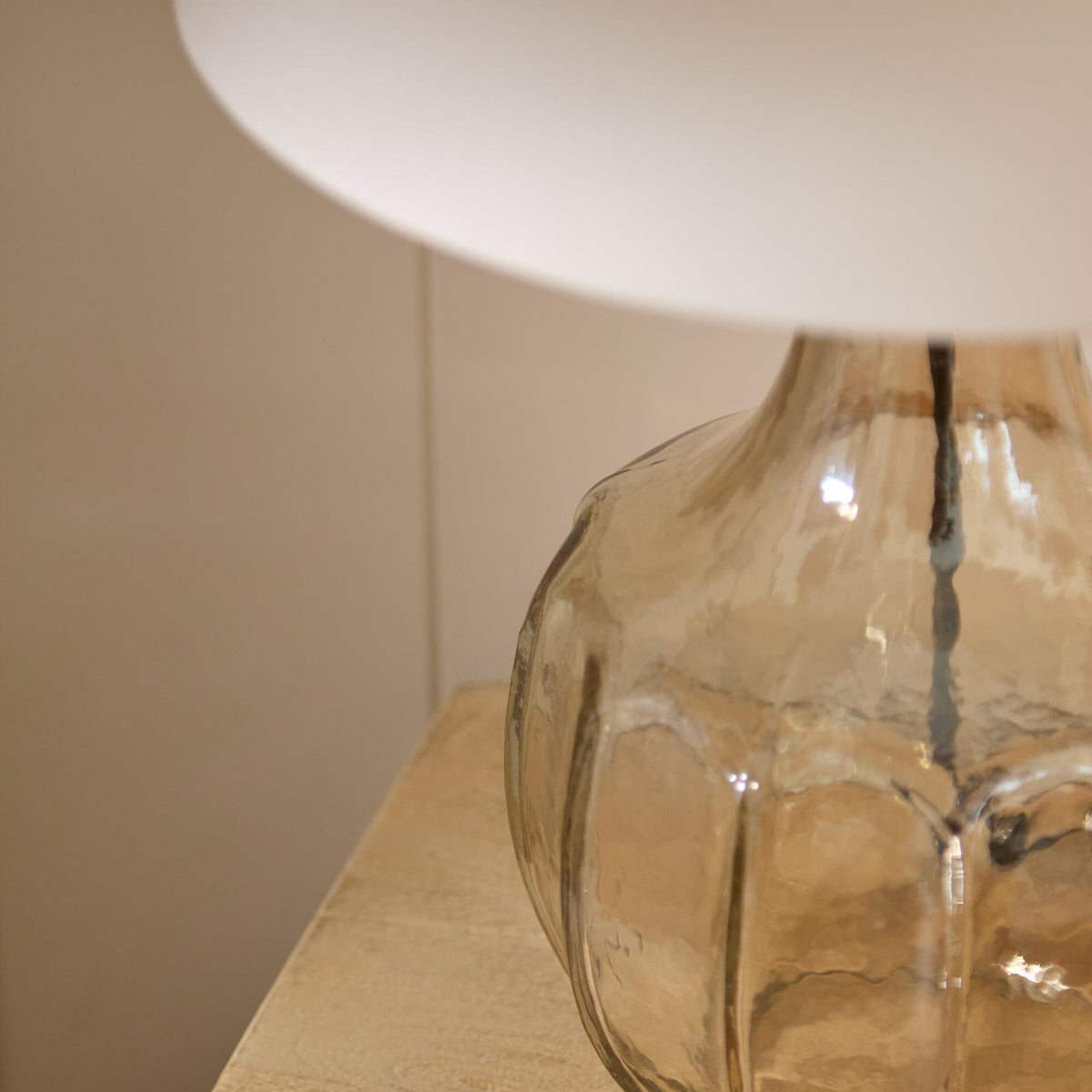 Outlet - Midford 22cm Glass Table Lamp Base - Champagne