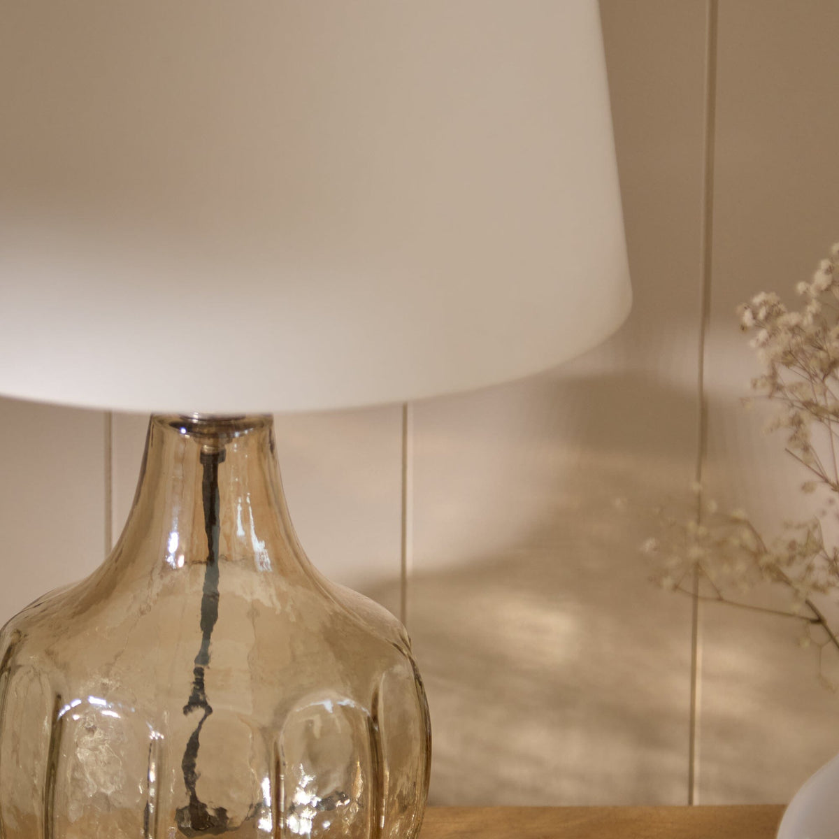 Outlet - Midford 22cm Glass Table Lamp Base - Champagne