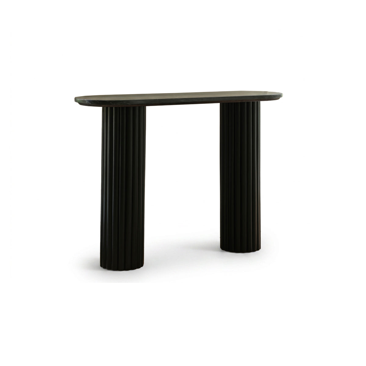 Myla Black Marble Console Table - Black Mango Wood Legs - Laura James