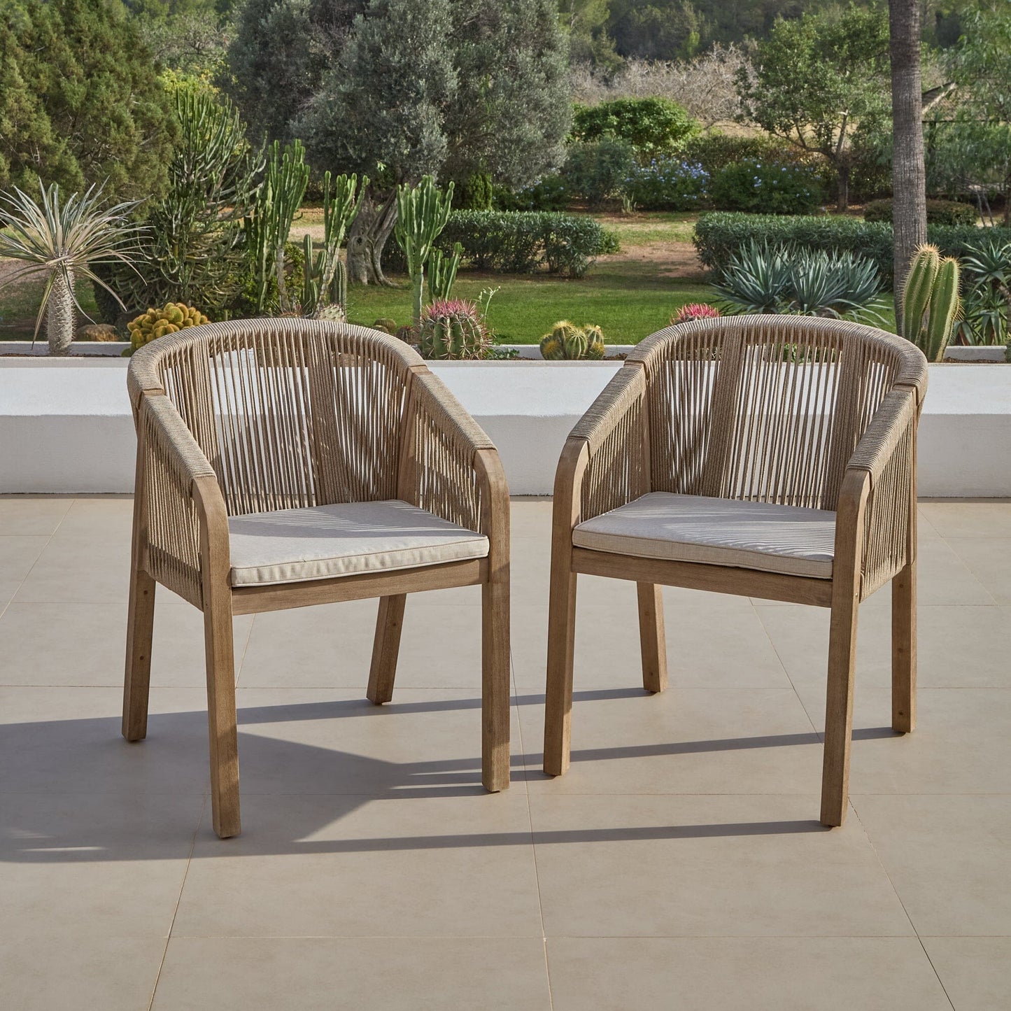 Nala Rope Garden Chairs - Set Of 2 - Laura James