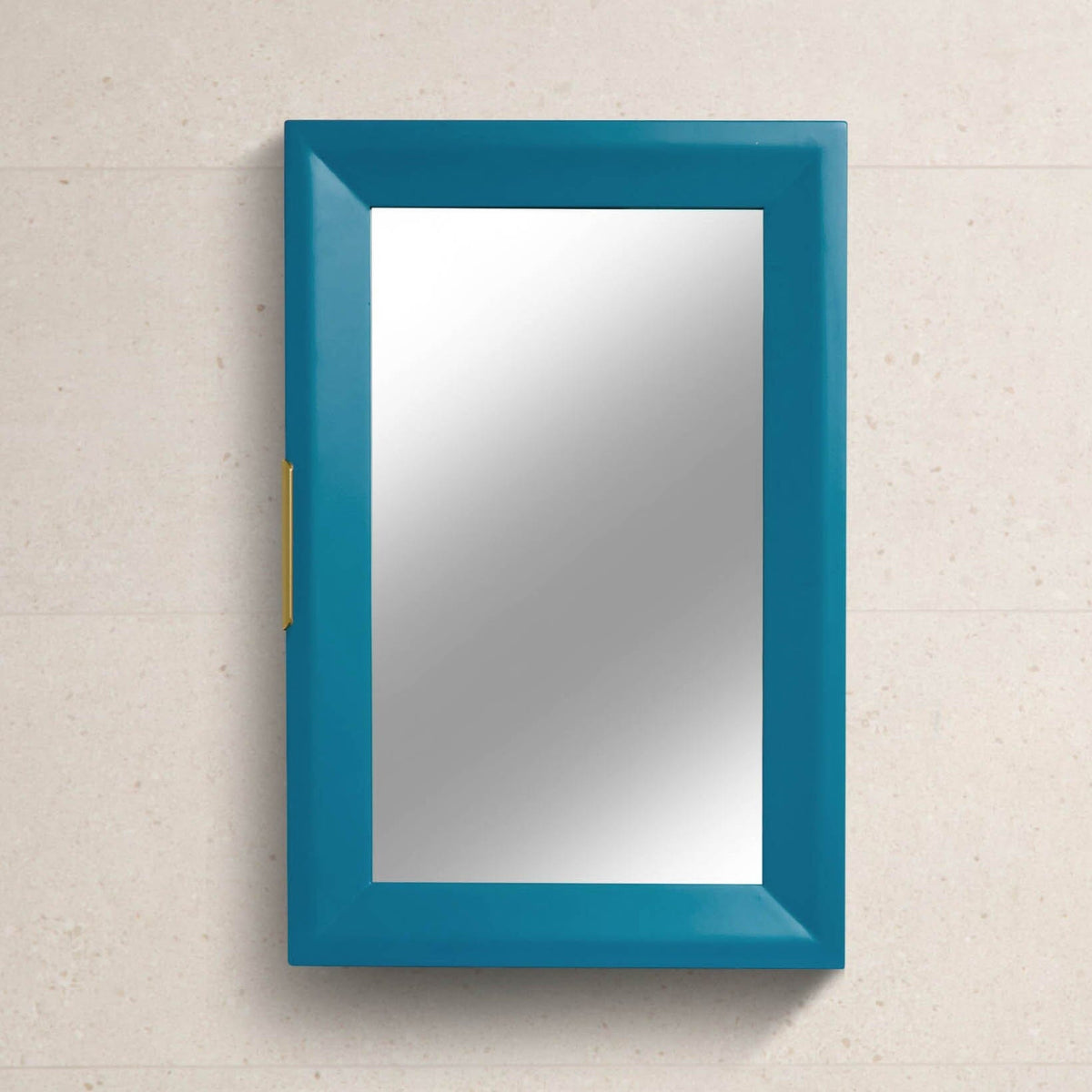 Nami 40cm Wall Cabinet with Mirror - Teal Blue - Laura James