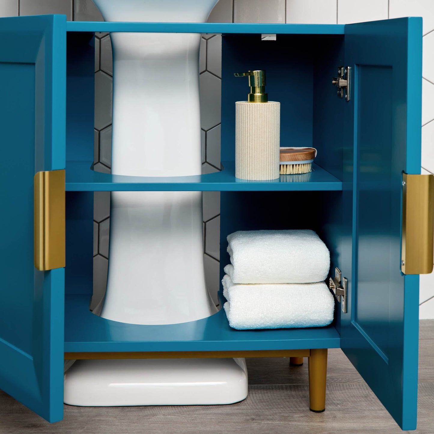 Nami 60cm Undersink Cabinet - Teal Blue - Laura James