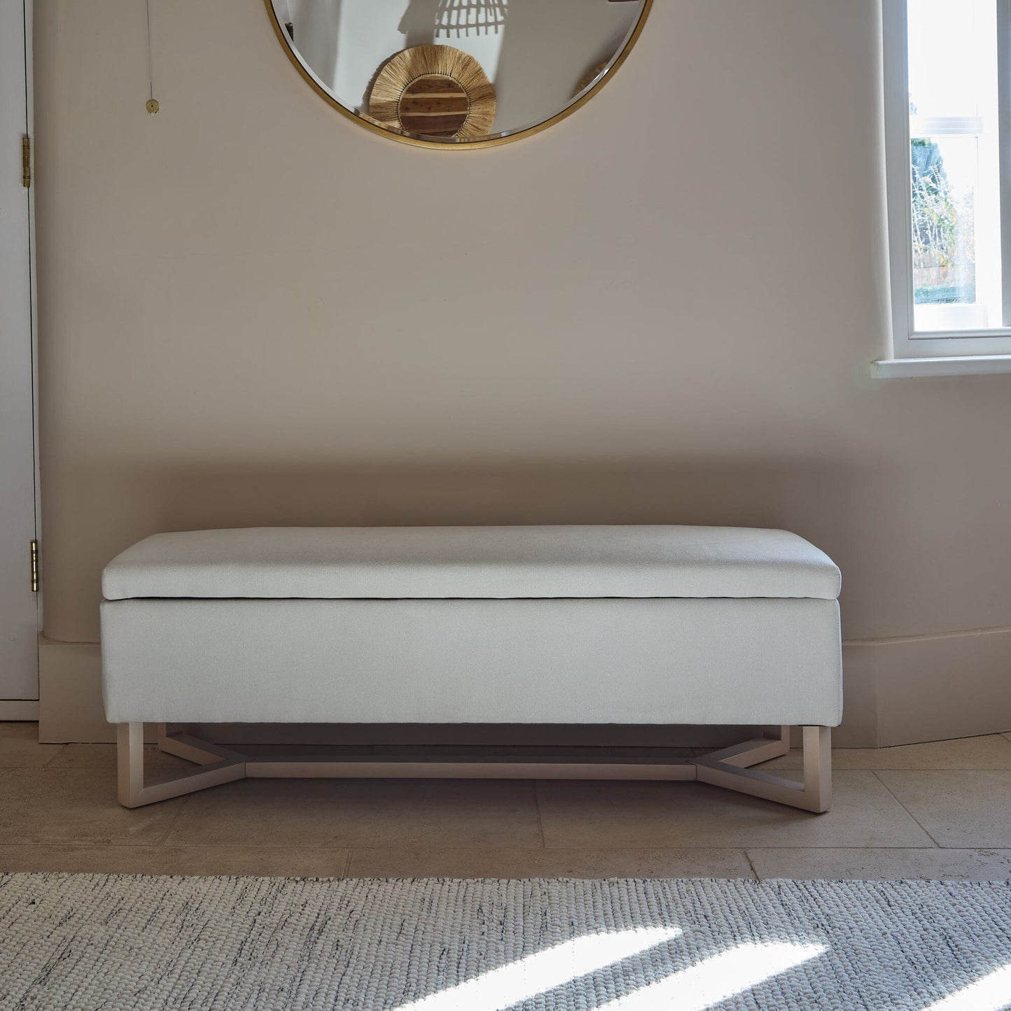 Norah Storage Ottoman - Ivory - Laura James