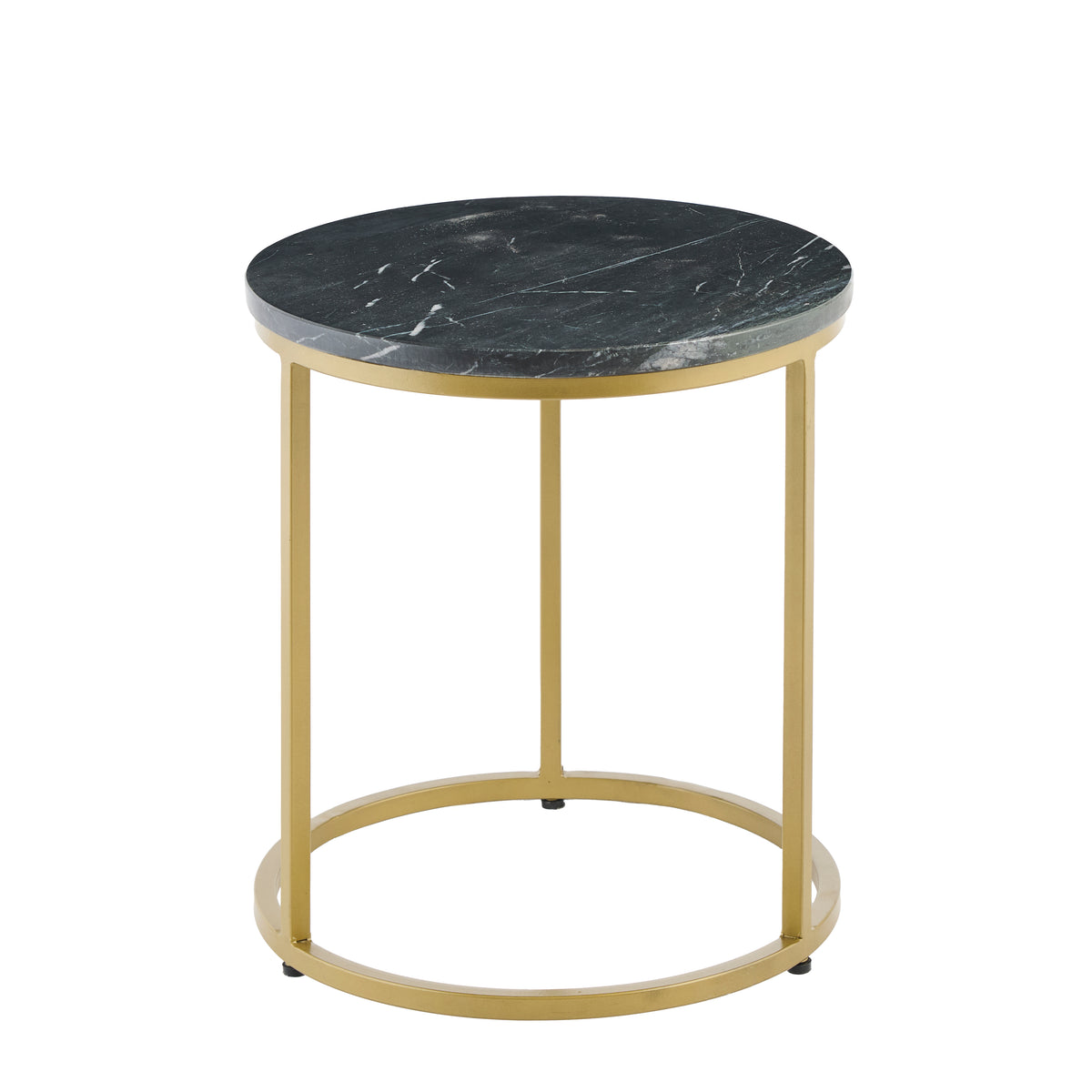 Black Marble Round Nesting Side Tables - Laura James