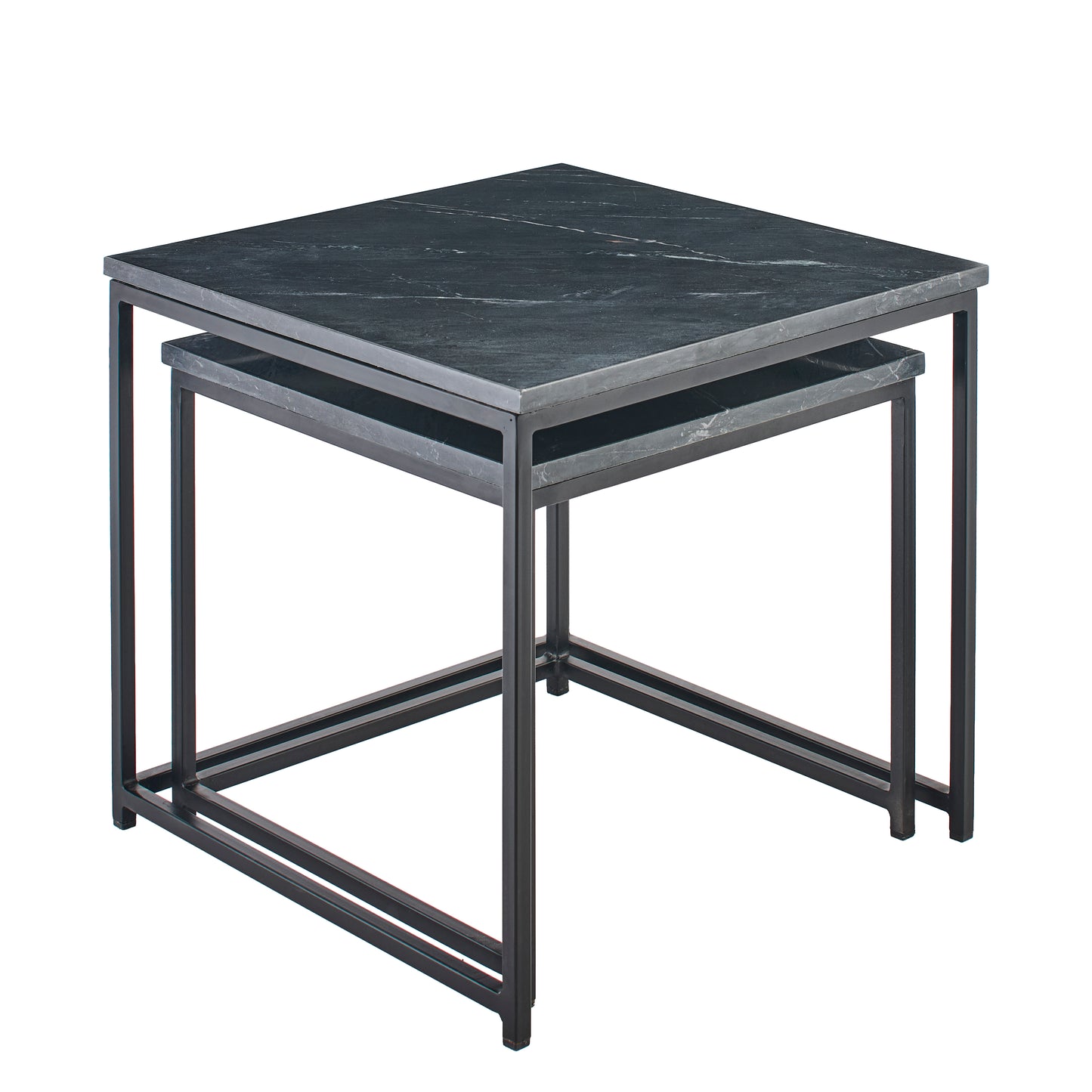 Nesting Black Marble Square Coffee Table - Laura James