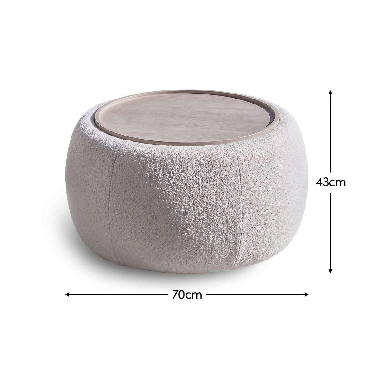 Nathalia 65cm Whitewash Coffee Table - Chalked White - Laura James