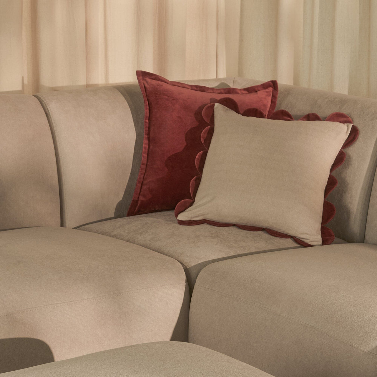 Nathalia L-Shape Sofa - Soft Beige - Laura James